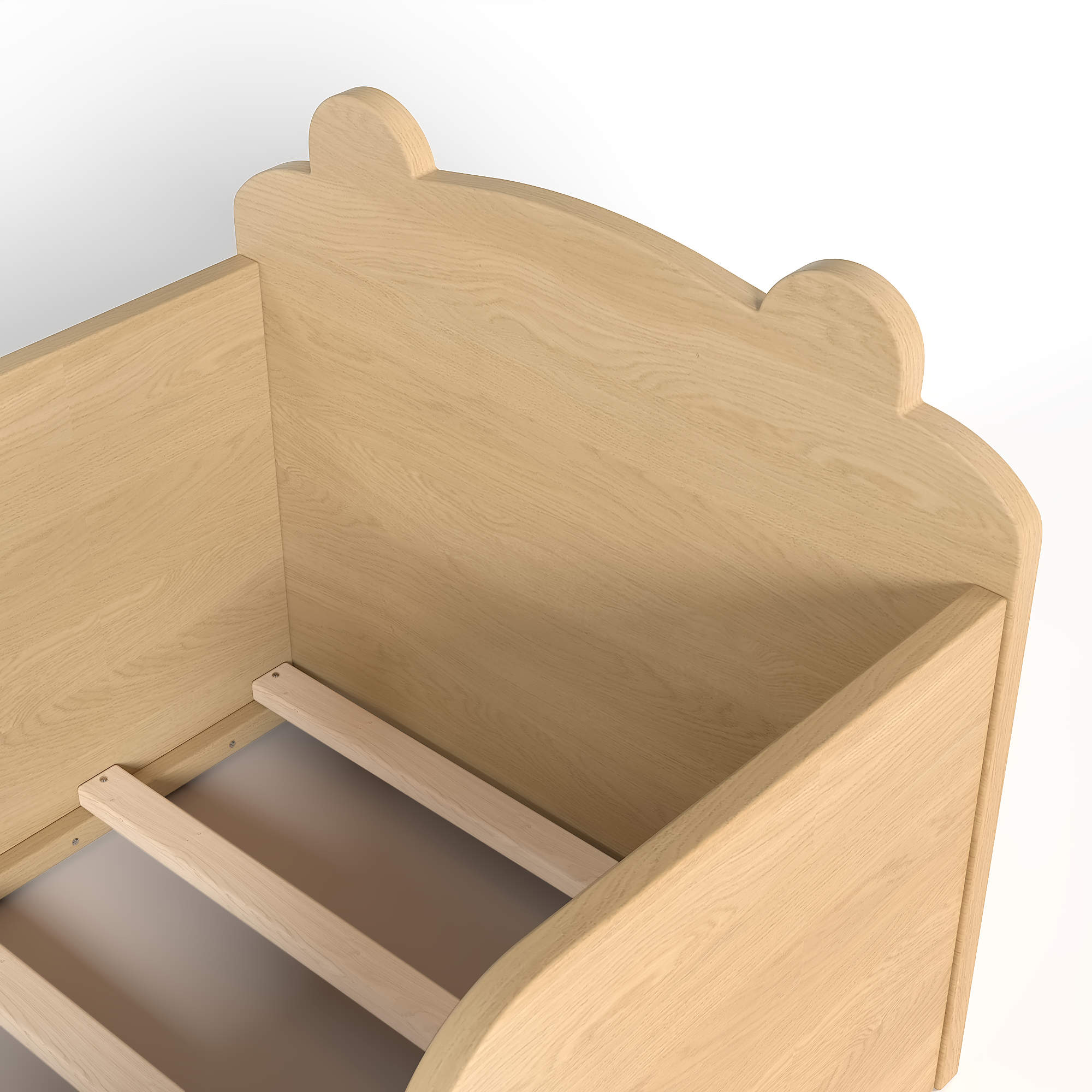 Toddler Floor Bed Frame, Cot Bed for Boys and Girls Ages 3-6, Bear Shape Toddler Bed,Natural - Image 6
