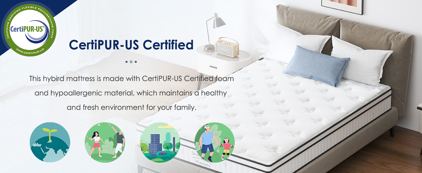 Full Size Mattress,10 Inch Hybrid Mattress, Individually Pocketed Innerspring, Medium Firm - Image 3