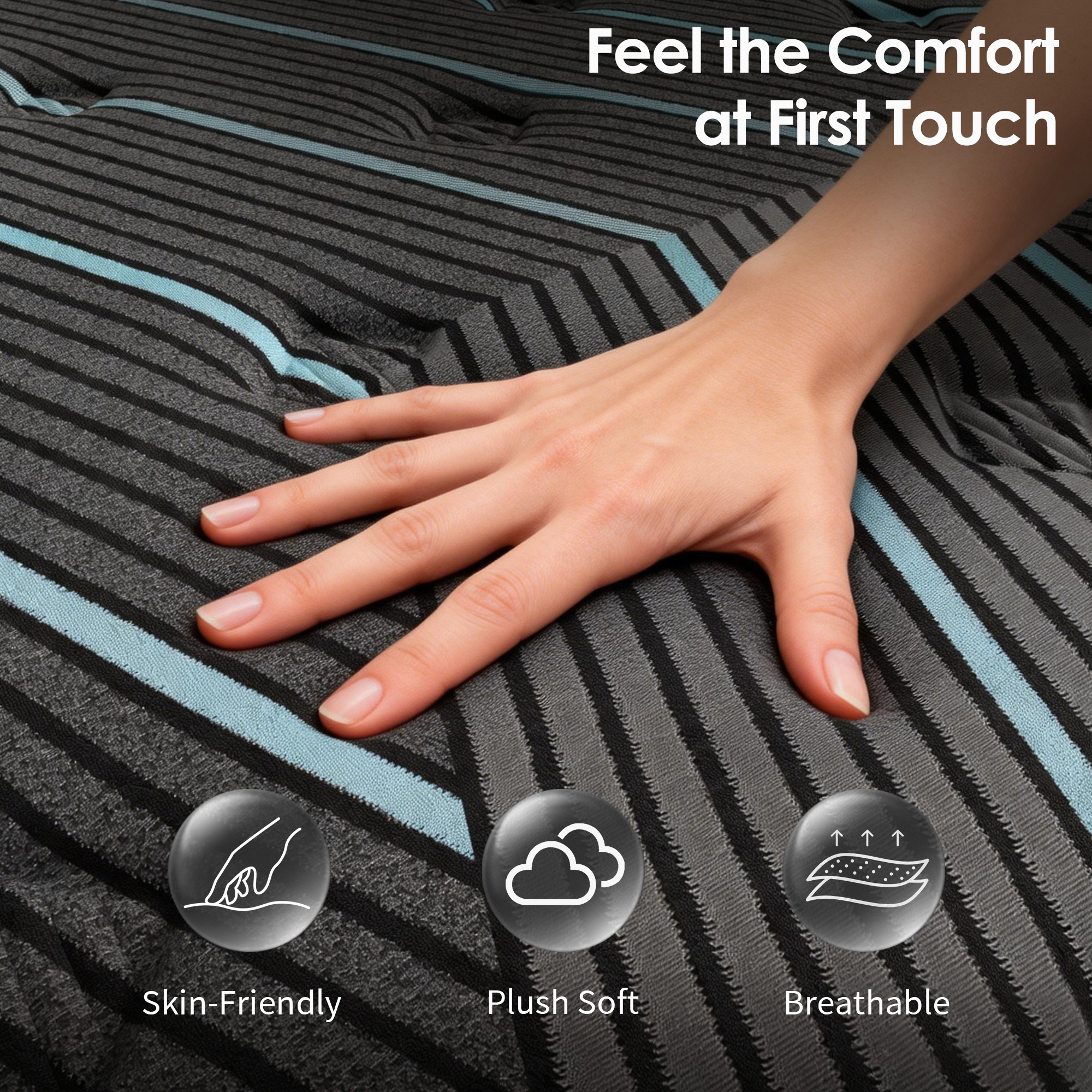 King Size Mattress,12 Inch Hybrid Mattress, Individually Pocketed Innerspring, Medium Firm - Image 2