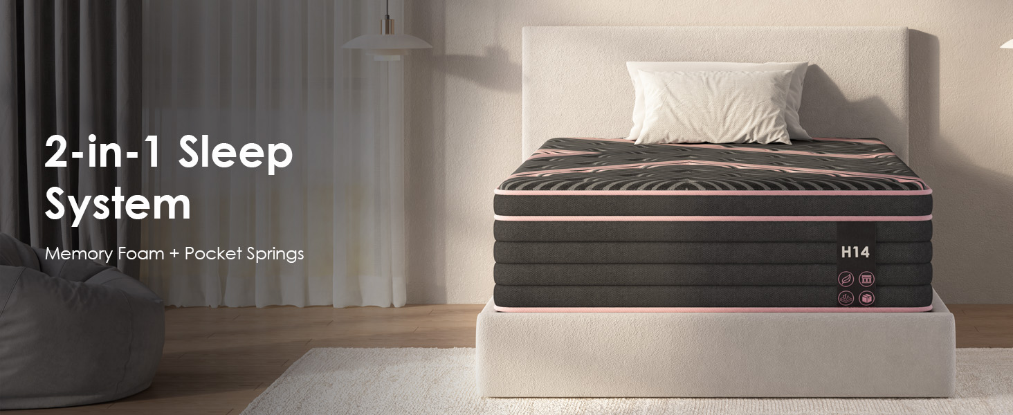 King Size Mattress,10 Inch Hybrid Mattress, Individually Pocketed Innerspring, Medium Firm - Image 3