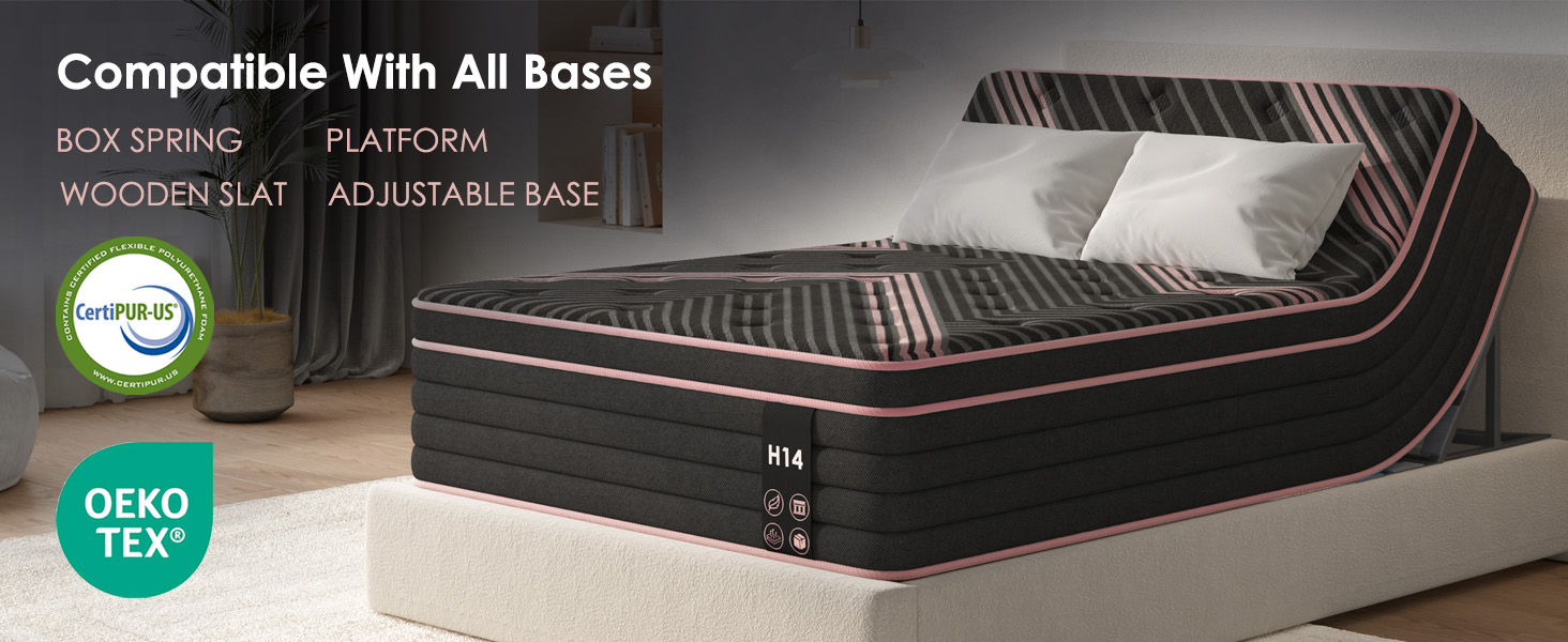 King Size Mattress,10 Inch Hybrid Mattress, Individually Pocketed Innerspring, Medium Firm - Image 5