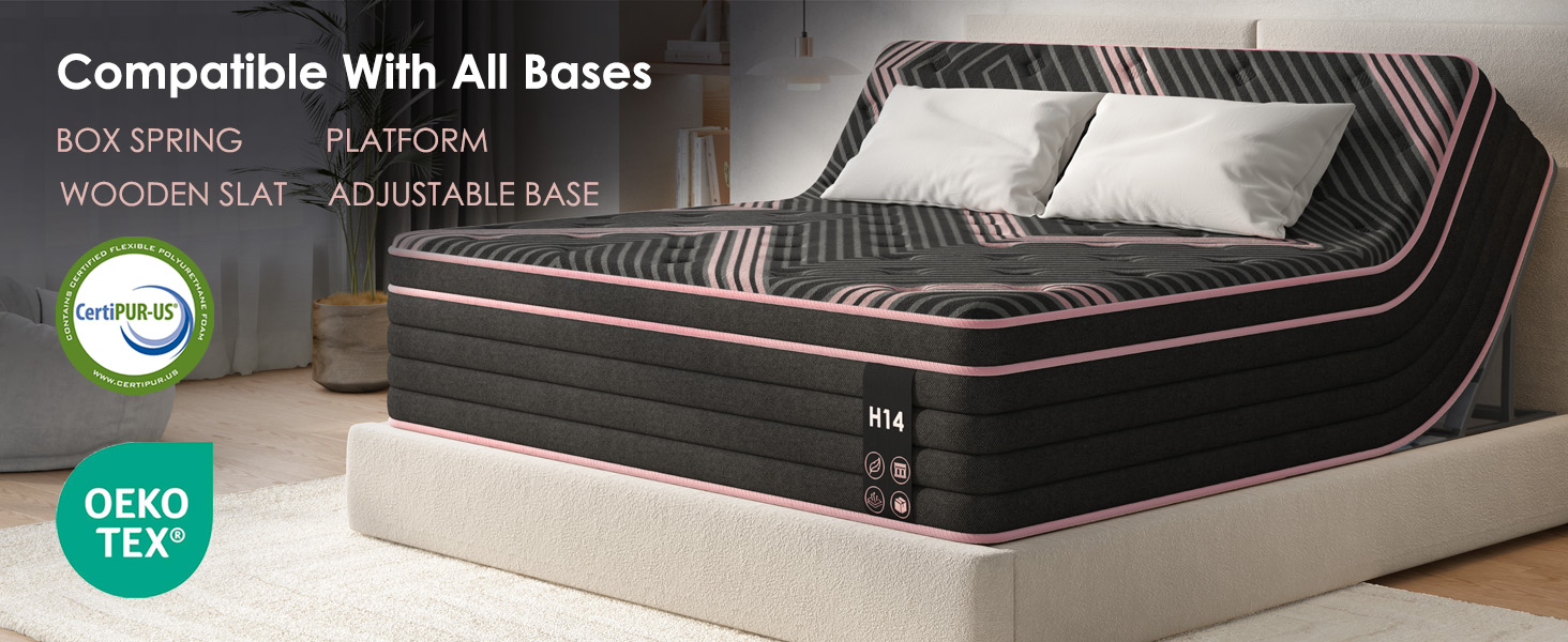 King Size Mattress,10 Inch Hybrid Mattress, Individually Pocketed Innerspring, Medium Firm - Image 6