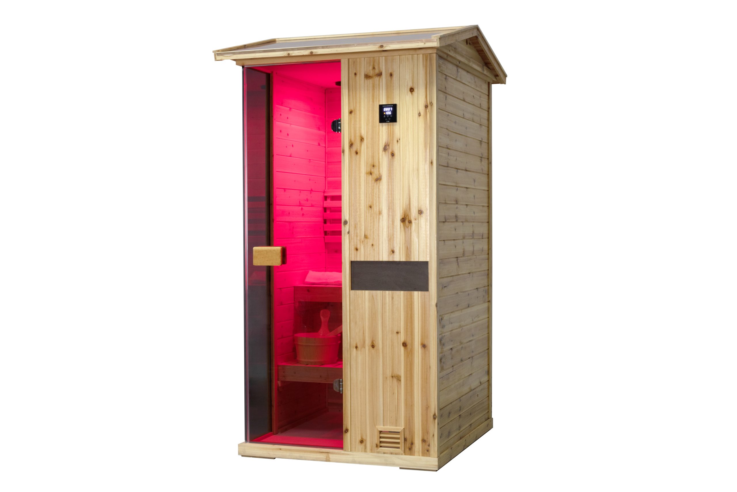One person outdoor wooden steam sauna room - Image 2
