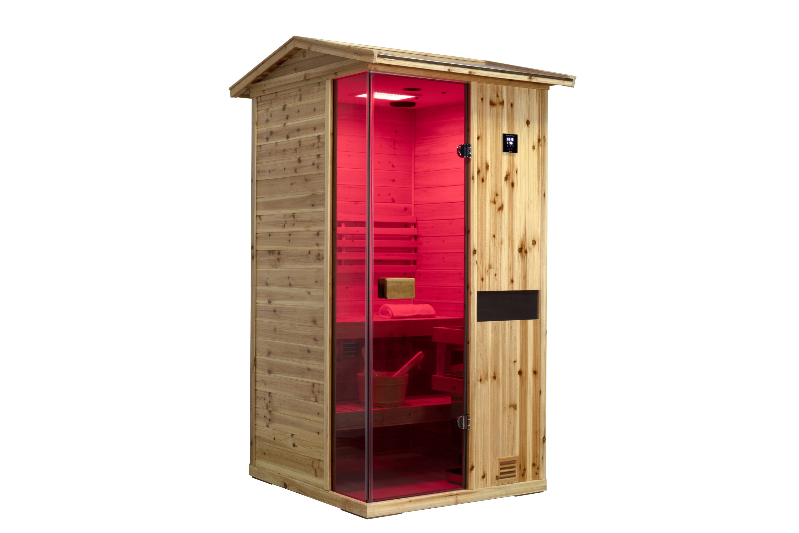 One person outdoor wooden steam sauna room - Image 6