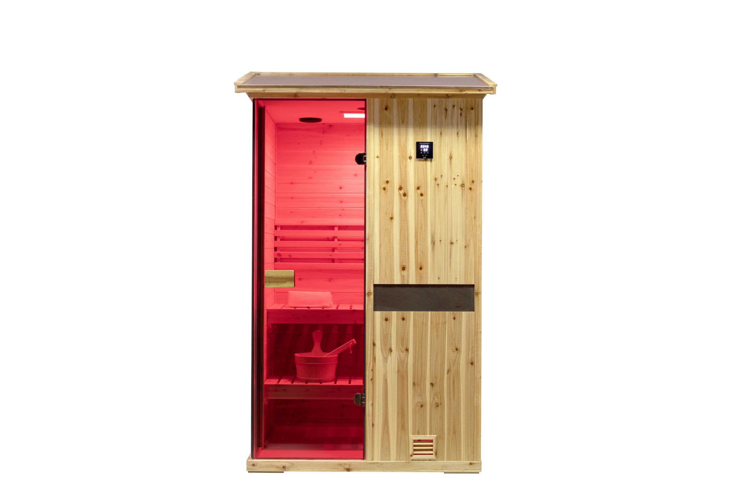 Two-person outdoor wooden steam sauna room - Image 2