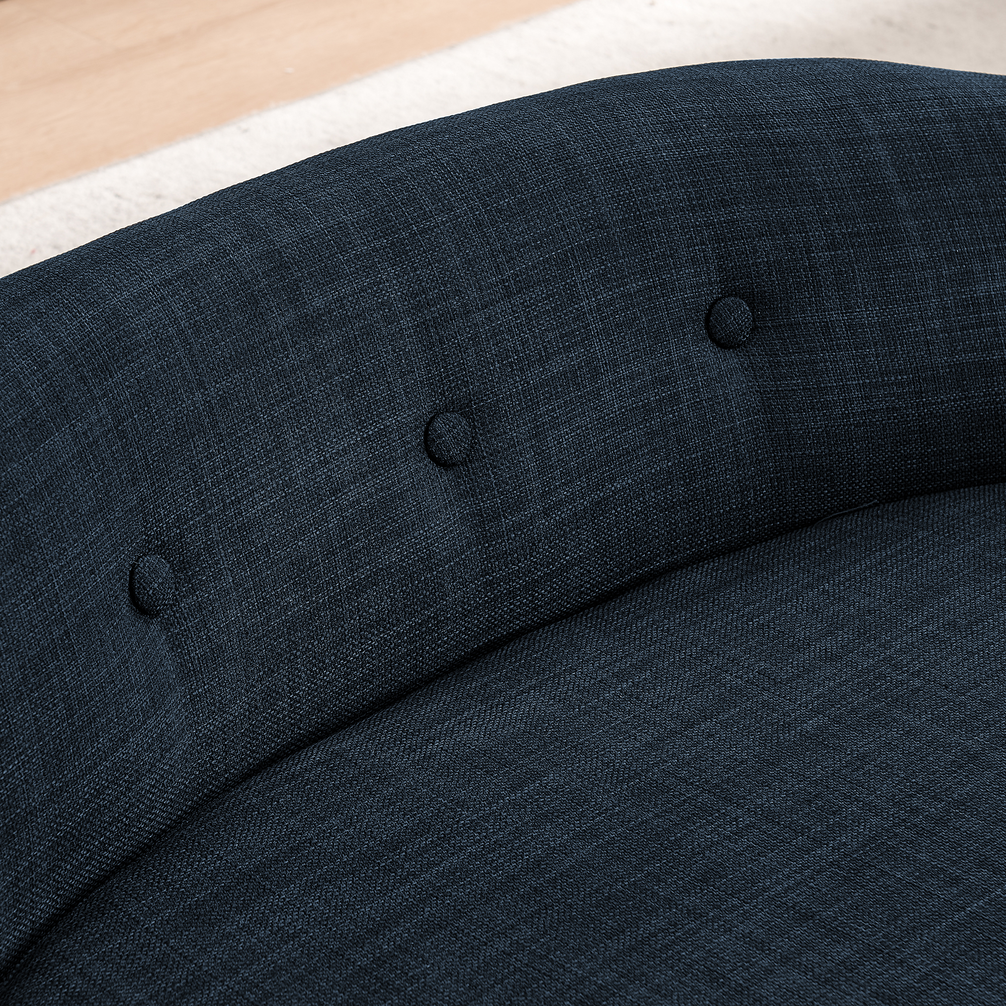 OVERSIZED Size Oval Semi-Enclosed Dog Sofa - Durable Linen Material, Button-Tufted Backrest, High-Center Low-Sides Support & Plush Comfort- - Image 3