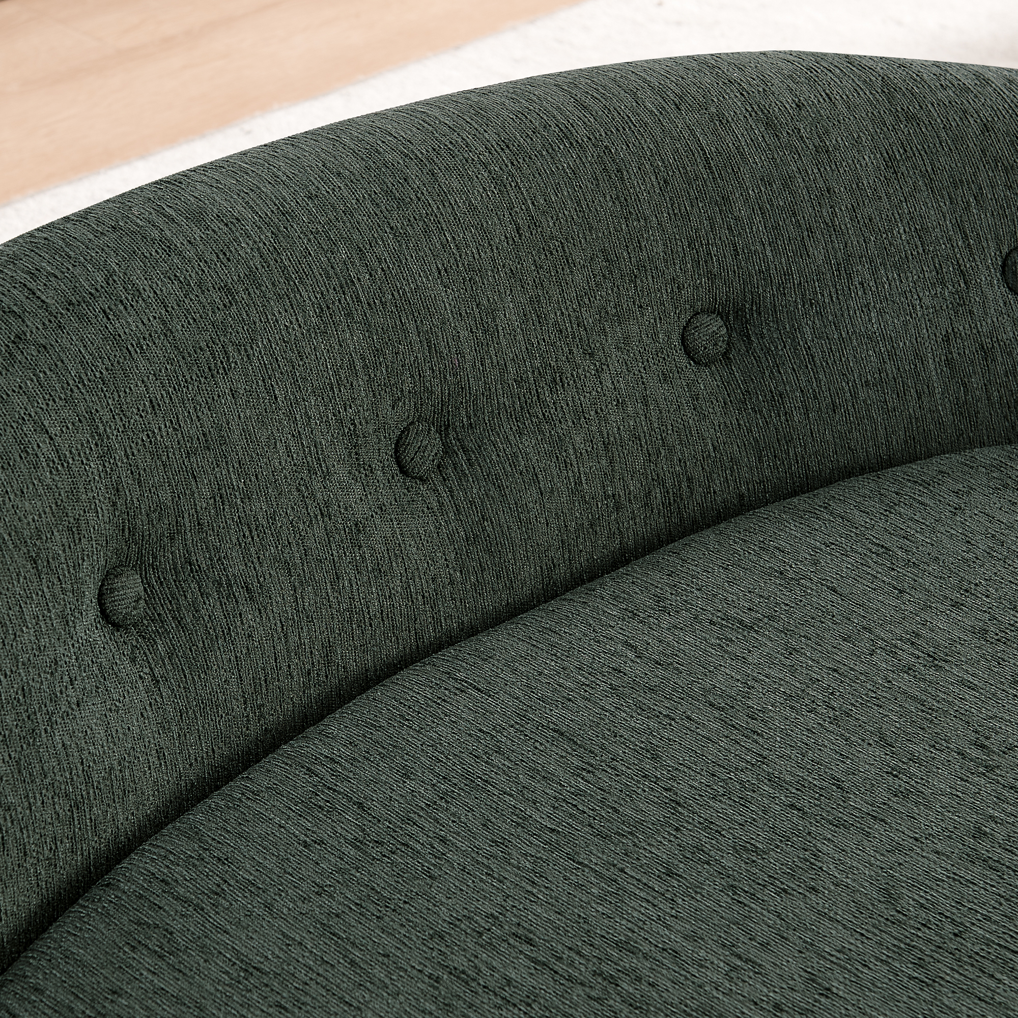 OVERSIZED Size Oval Semi-Enclosed Dog Sofa - Durable Linen Material, Button-Tufted Backrest, High-Center Low-Sides Support & Plush Comfort-Olive Green - Image 3
