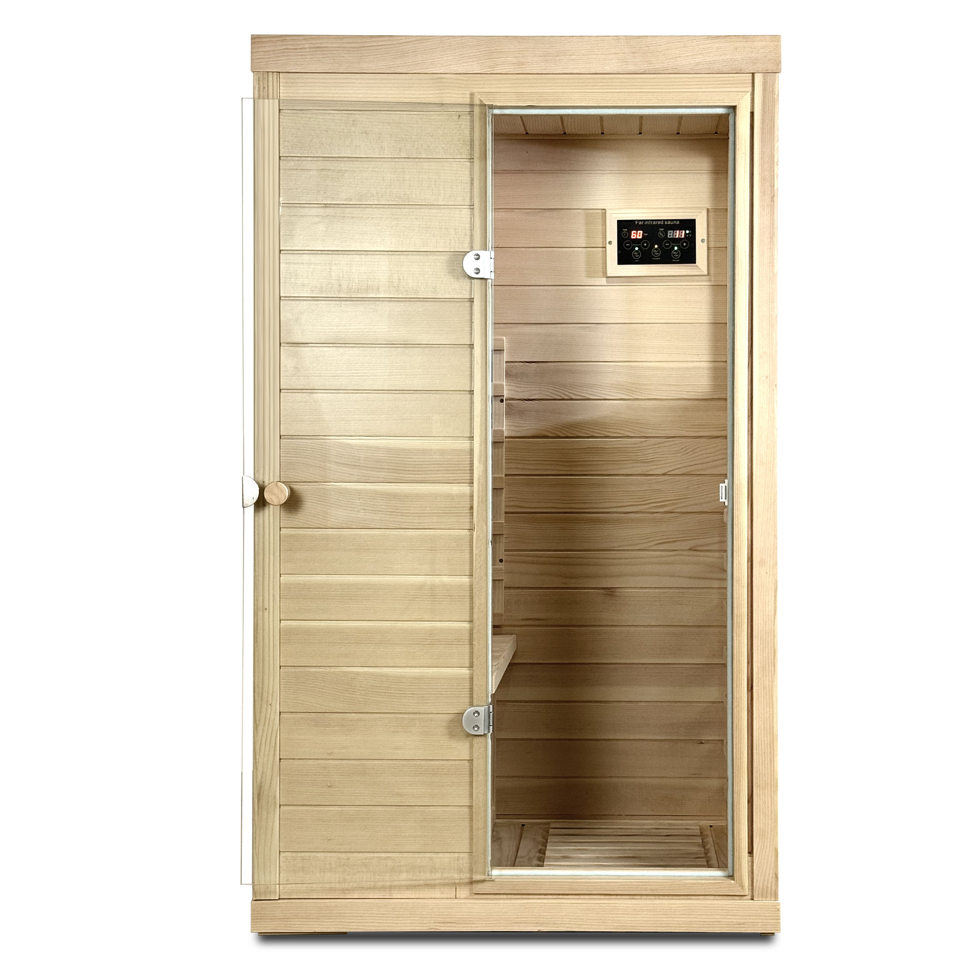 Canadian Hemlock wood one person Far infrared door on the Right of the indoor sauna room - Image 3