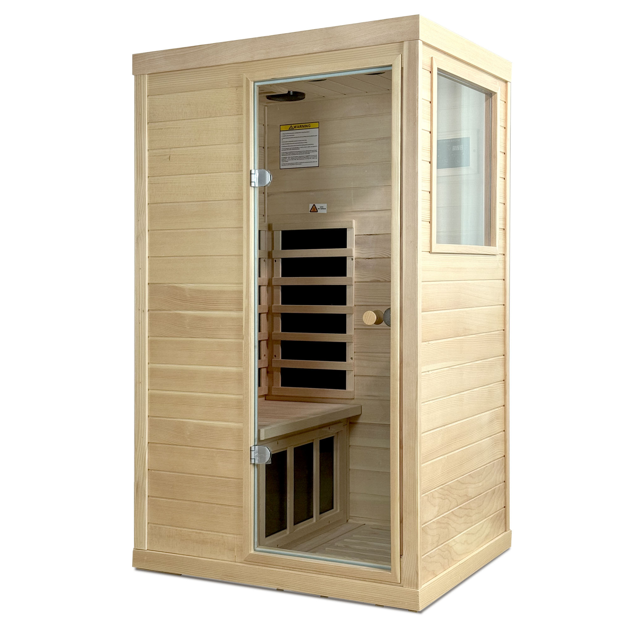 Canadian Hemlock wood one person Far infrared door on the Right of the indoor sauna room - Image 4