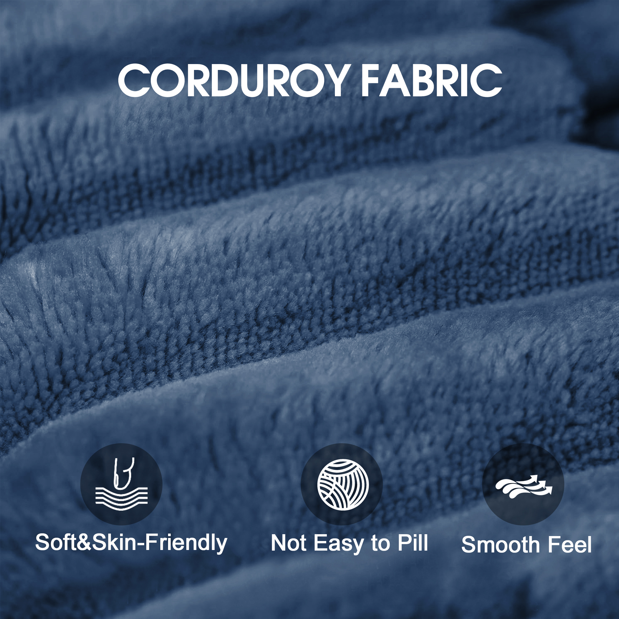 118.2" Cloud Sofa,Corduroy Fabric,Deep Seat Couches,Double-layer design,Removable Cushion,No Assembly, DIY Combination for Living room, Bedroom,Conference room ,Apartment,Blue - Image 6
