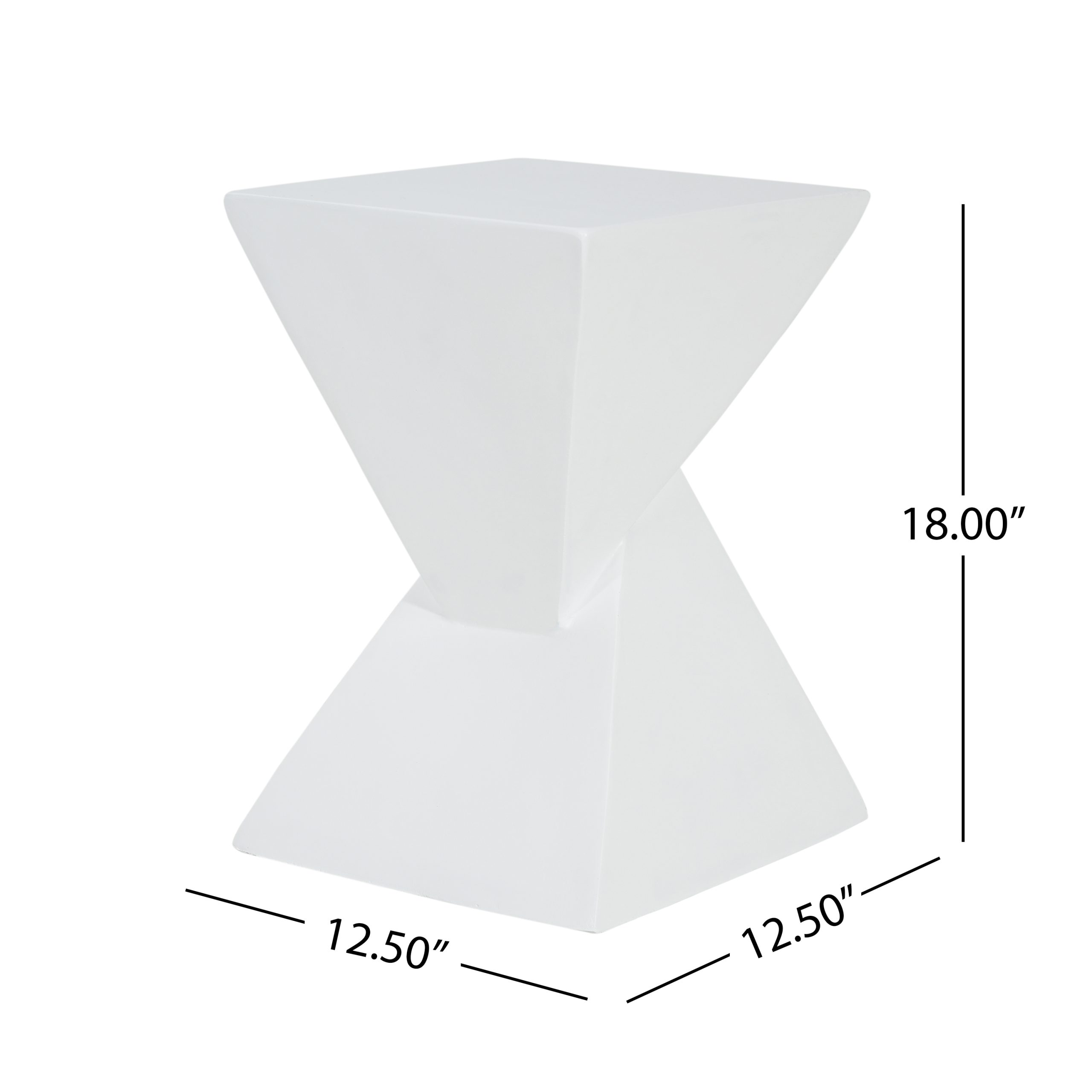 All Weather MGO X Design Side Table - Stylish White Indoor Outdoor Table for Home, Garden, Balcony, 18 Inches Height, 12.5 Inches Square Base - Image 3