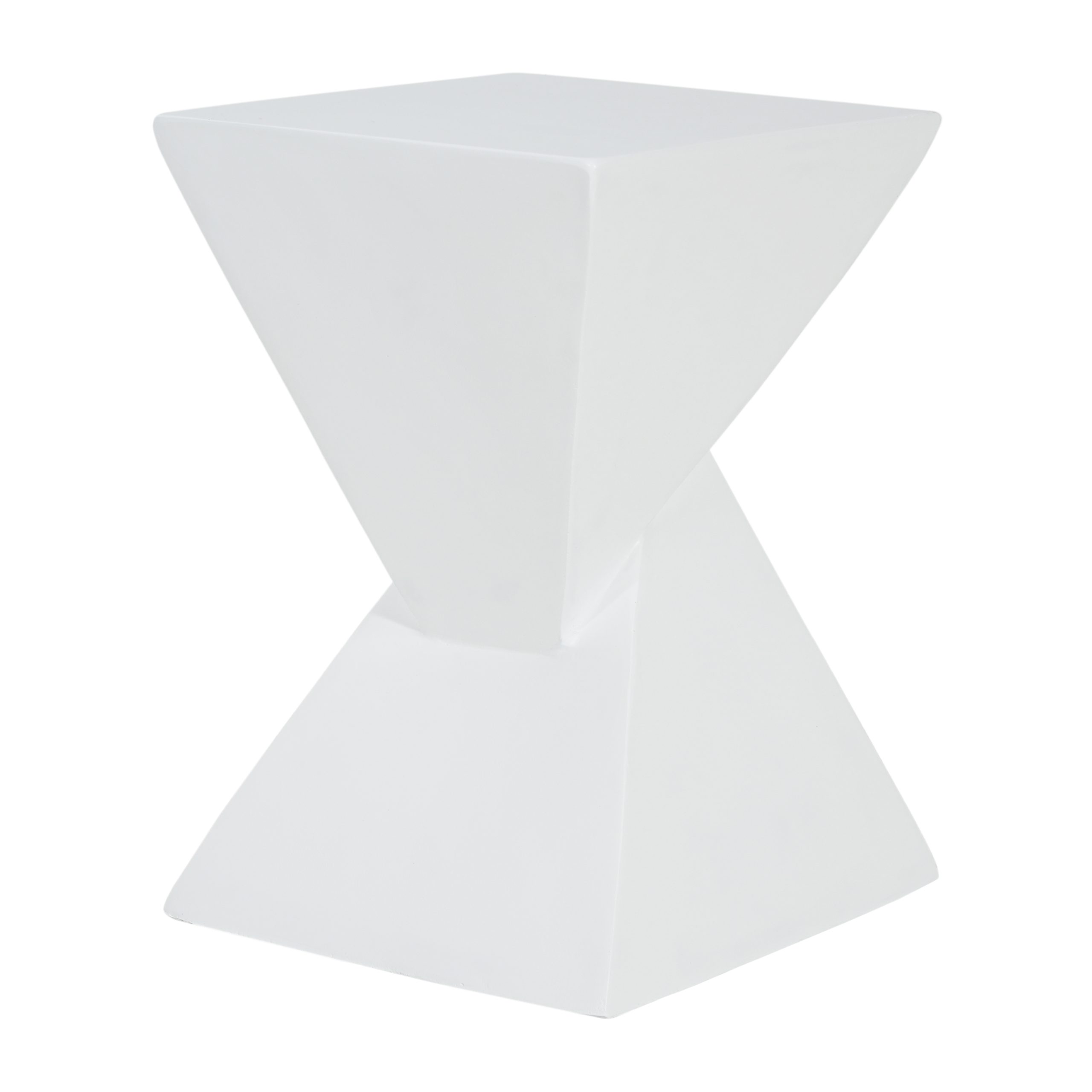 All Weather MGO X Design Side Table - Stylish White Indoor Outdoor Table for Home, Garden, Balcony, 18 Inches Height, 12.5 Inches Square Base - Image 4