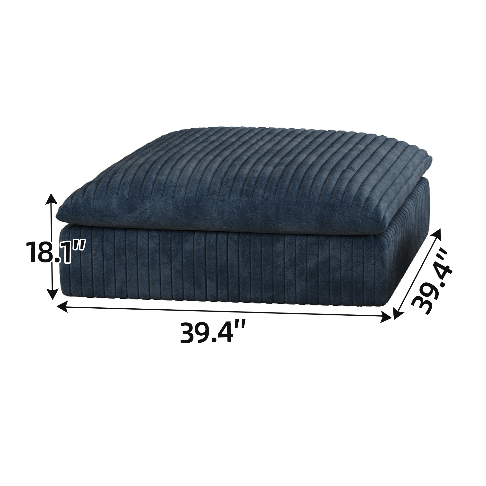 Cloud Sofa,Corduroy Fabric,Deep Seat Couches,Double-layer design,Removable Cushion,No Assembly, DIY Combination for Living room, Bedroom,Conference room ,Apartment,Blue - Image 3