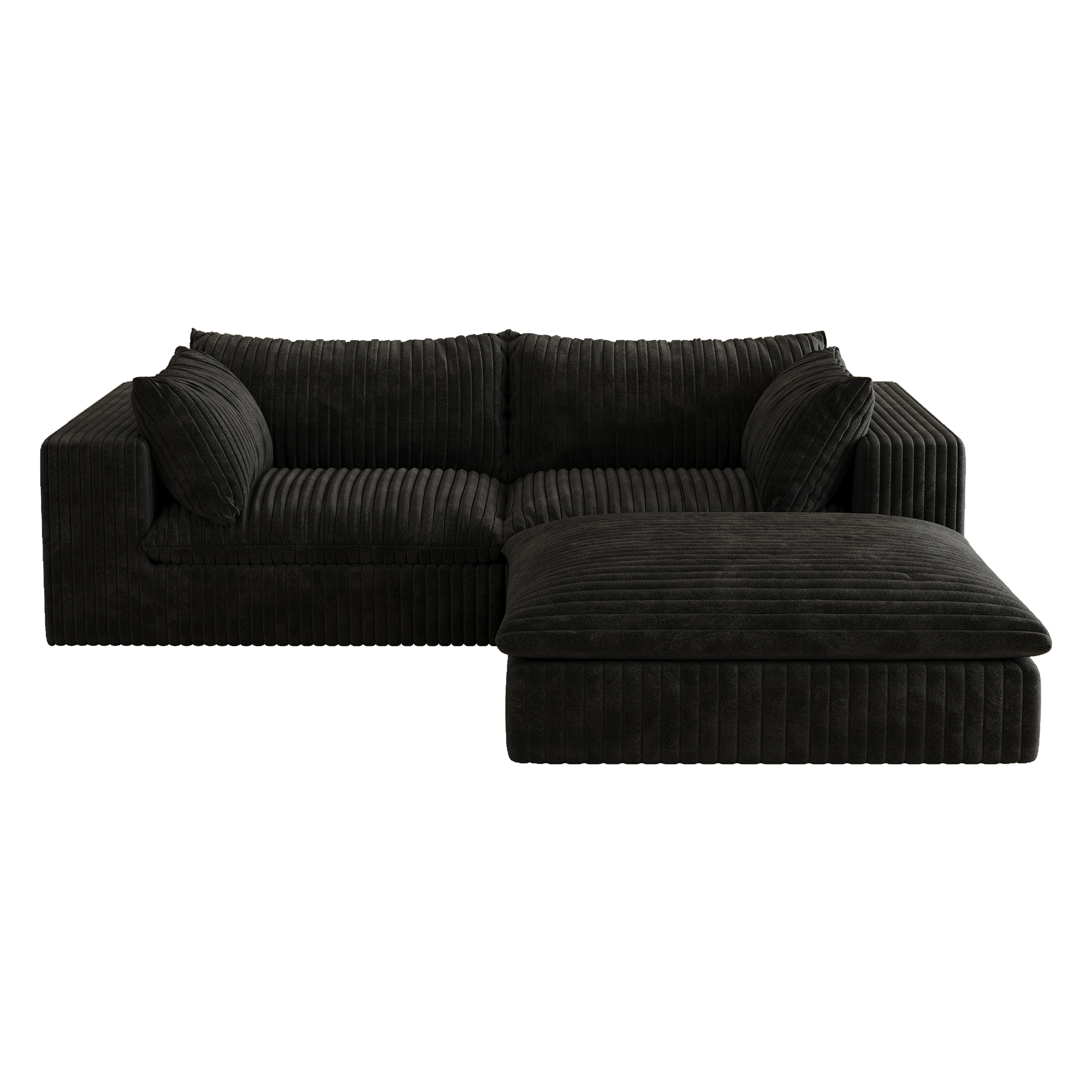 39.8" Cloud Sofa,Corduroy Fabric,Deep Seat Couches,Double-layer design,Removable Cushion,No Assembly, DIY Combination for Living room, Bedroom,Conference room ,Apartment,Black - Image 6