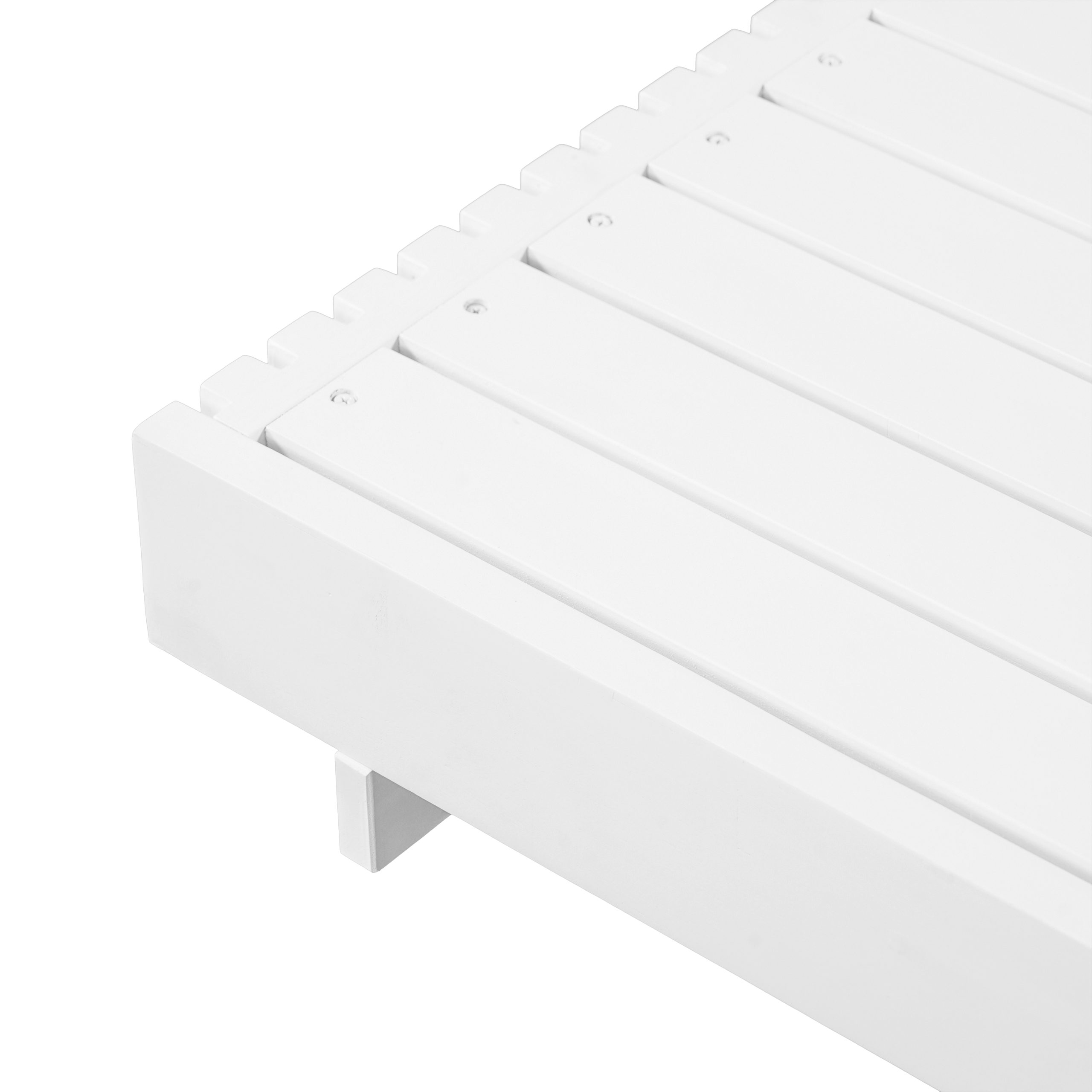 Modern White Acacia Solid Wood Outdoor Chaise Lounge - Adjustable Reclining Sun Lounger for Patio, Deck, Garden, Poolside Use - Image 6