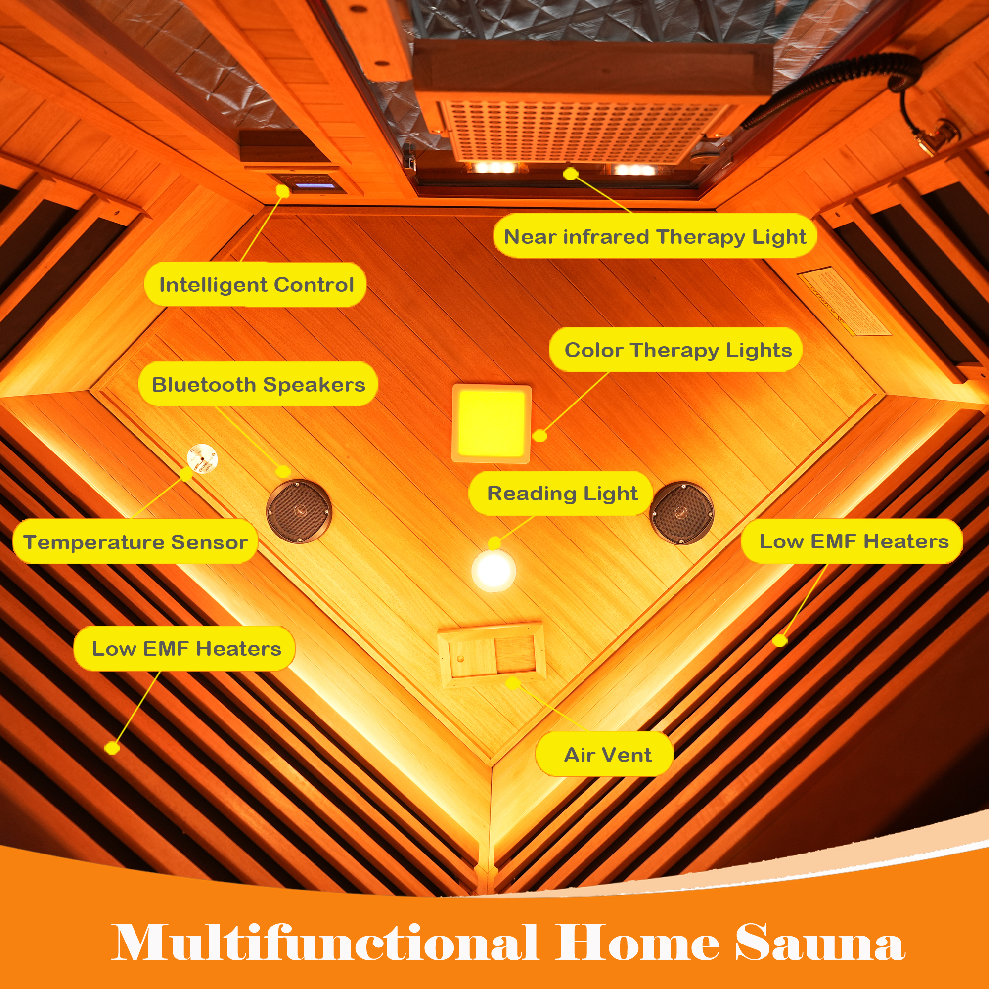 Far infrared corner sauna room Low EMF red sauna therapy two persons - Image 4