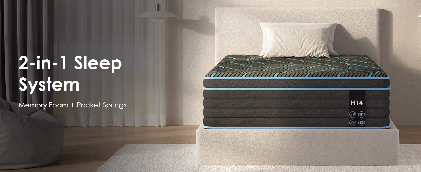King Size Mattress,10 Inch Hybrid Mattress, Individually Pocketed Innerspring, Medium Firm - Image 3