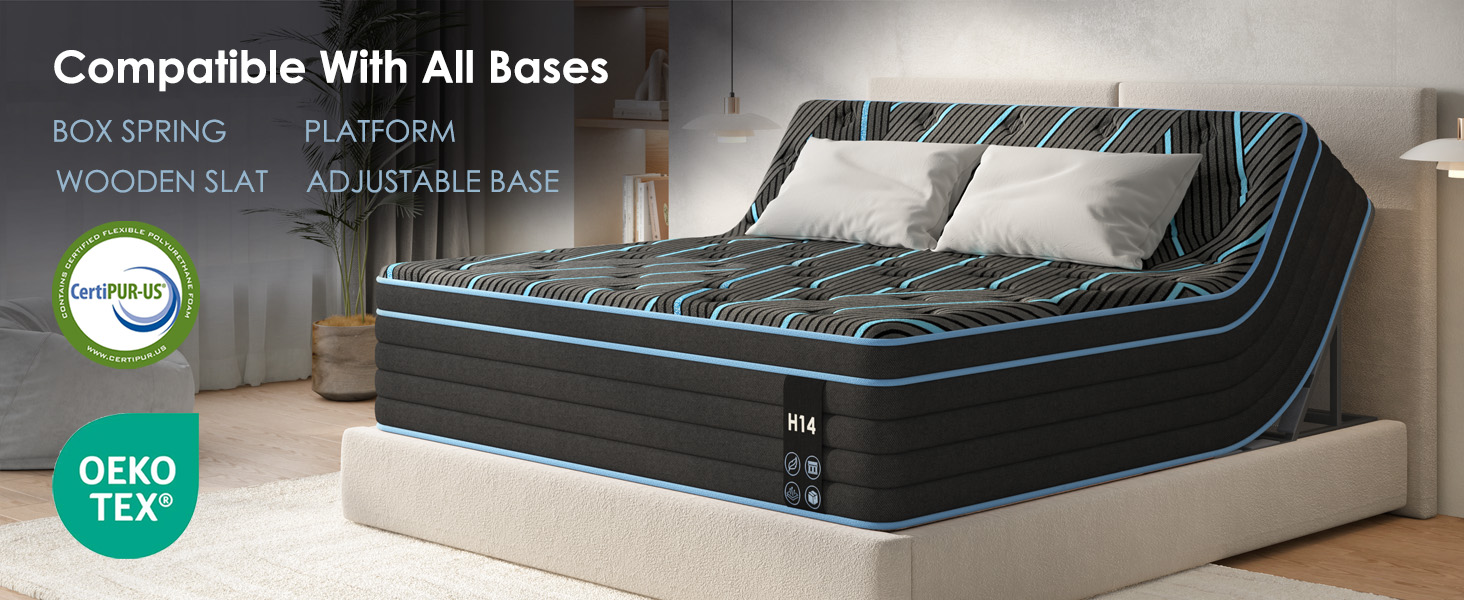 King Size Mattress,10 Inch Hybrid Mattress, Individually Pocketed Innerspring, Medium Firm - Image 5