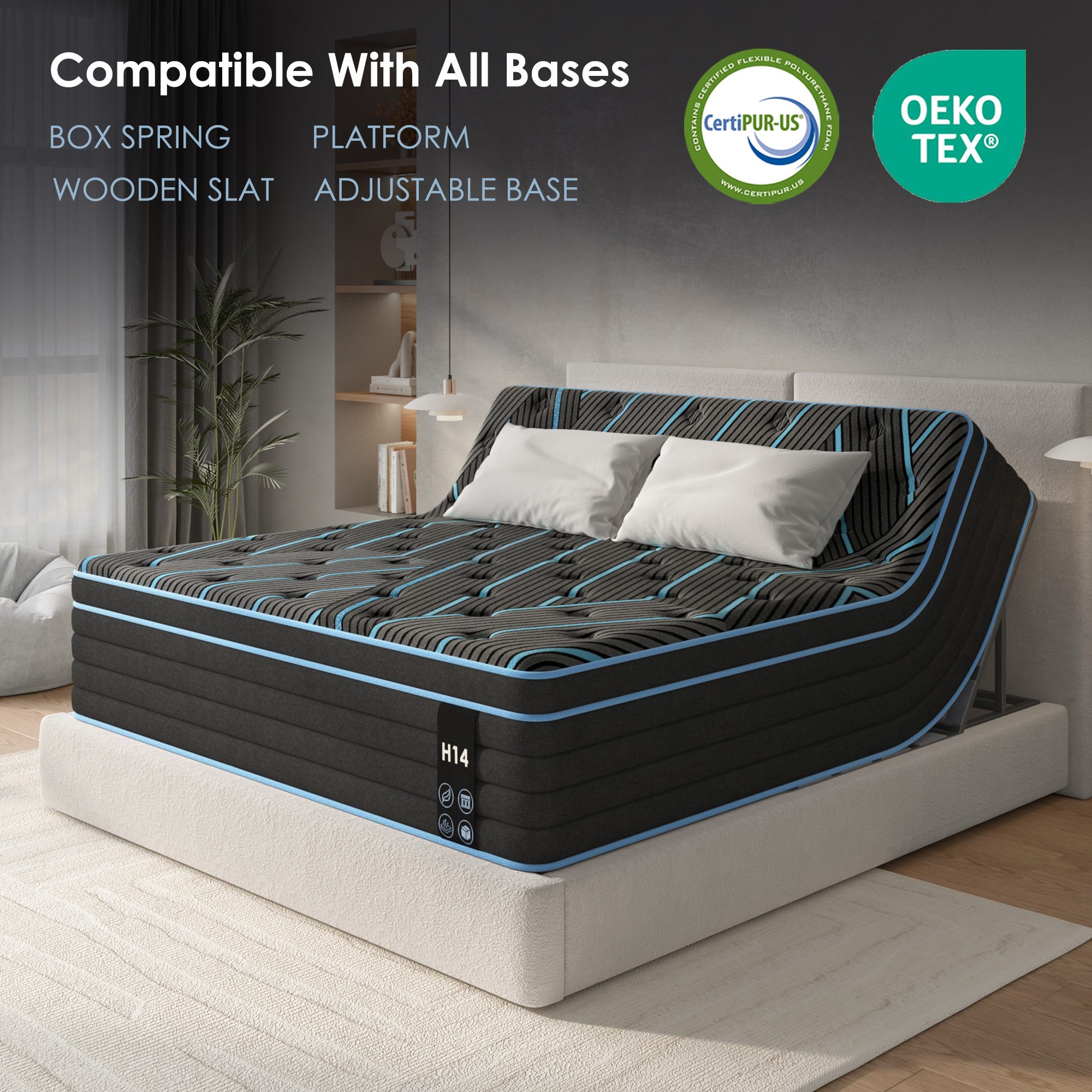 Queen Size Mattress,10 Inch Hybrid Mattress, Individually Pocketed Innerspring, Medium Firm - Image 5