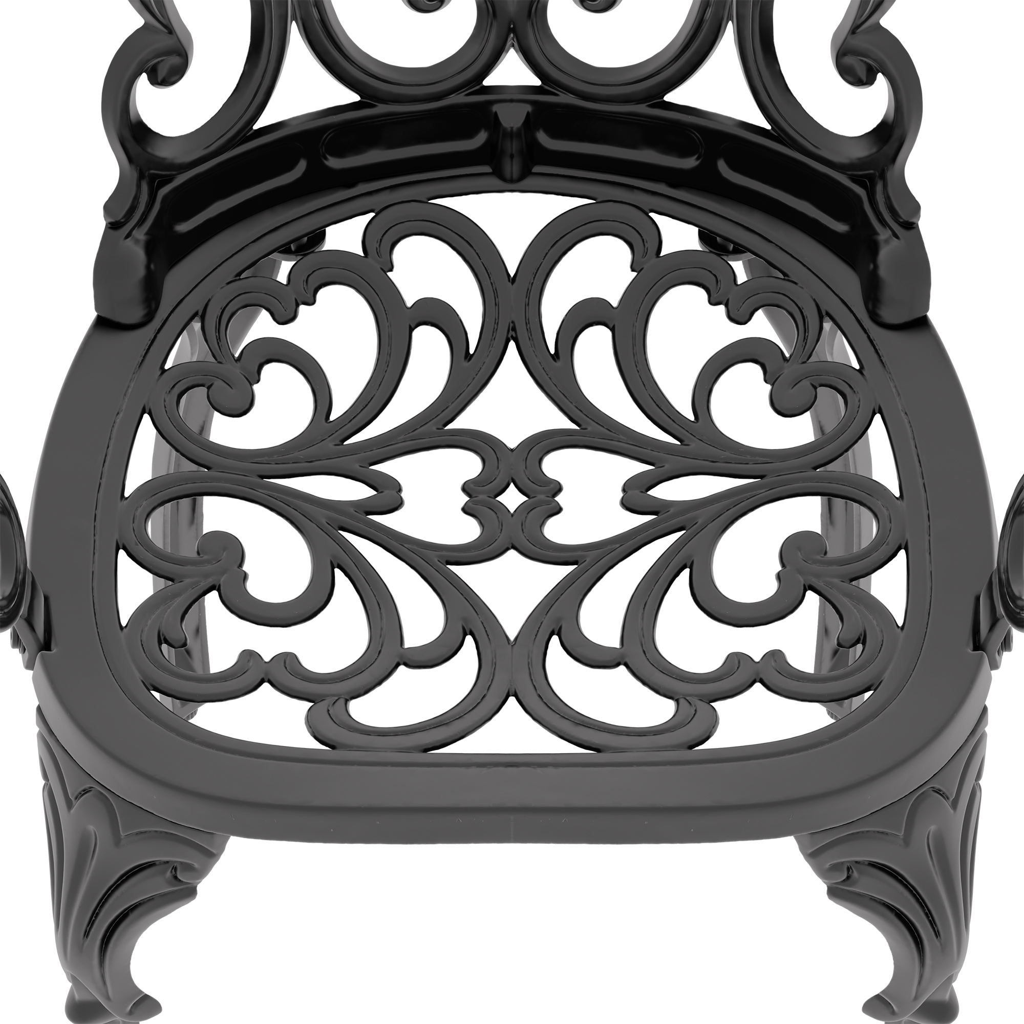 Cast Aluminum Patio Dining Chair 4PCS With Black Frame and Off-white Cushions (same as W1710S00506) - Image 6