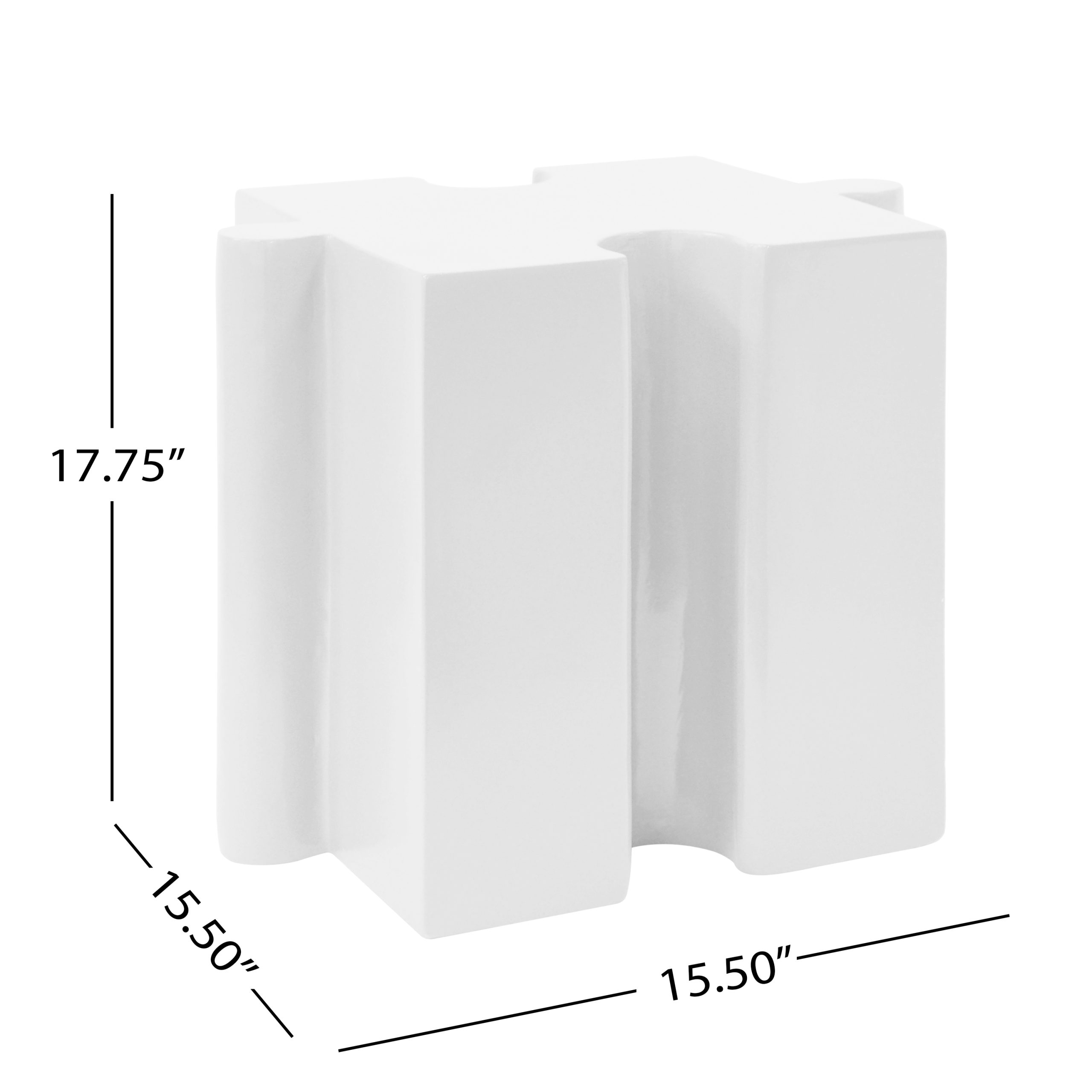 3-Piece Artistic Puzzle Table Set,Modular MGO Side Tables with Interlocking Design (2 Convex & 1 Concave), 200lb Capacity for Indoor & Outdoor,Black & White Color - Image 3