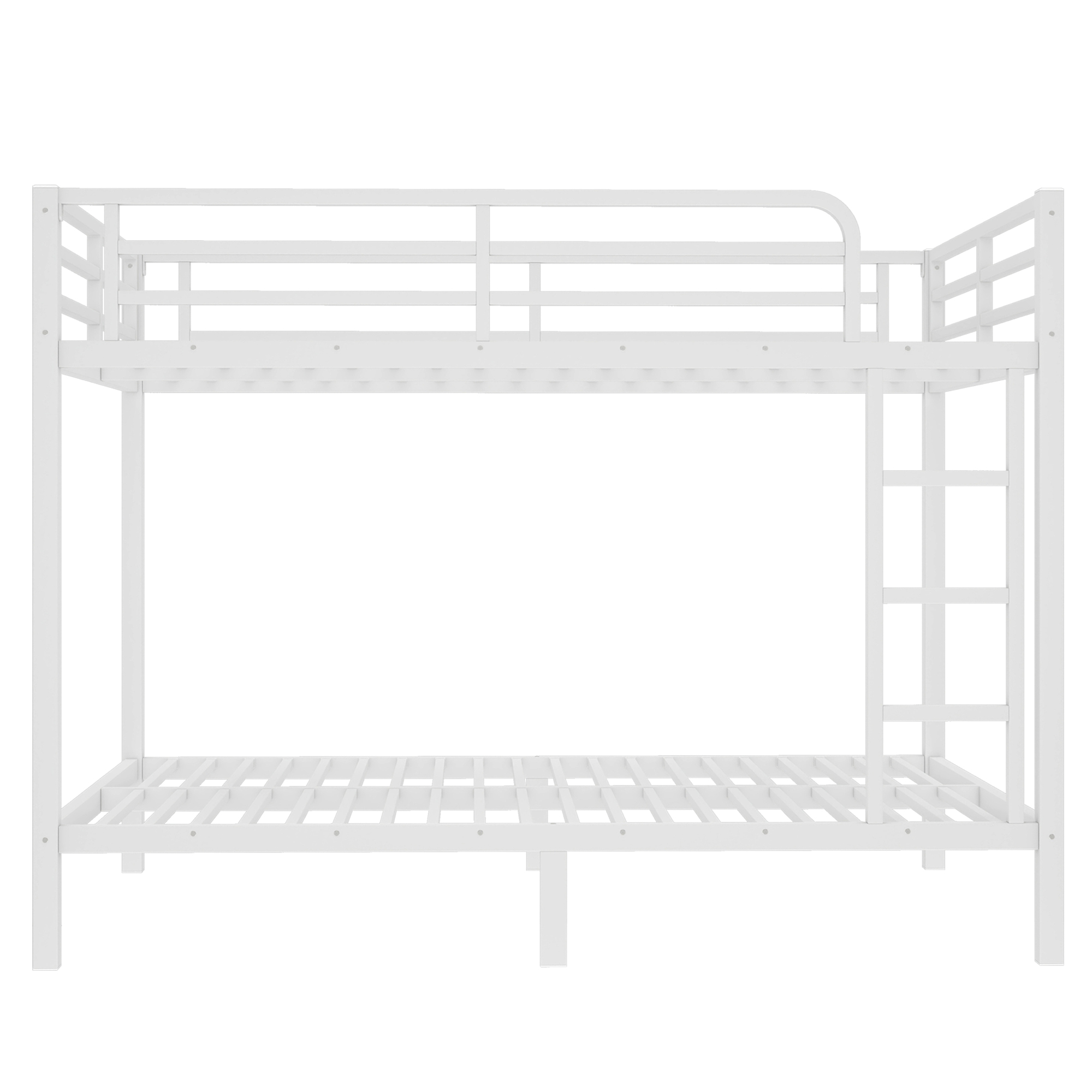 Metal Full XL over Full XL Bunk Bed for Teens and Adults,Space-Saving/Noise Reduced/No Box Spring Needed, White - Image 5