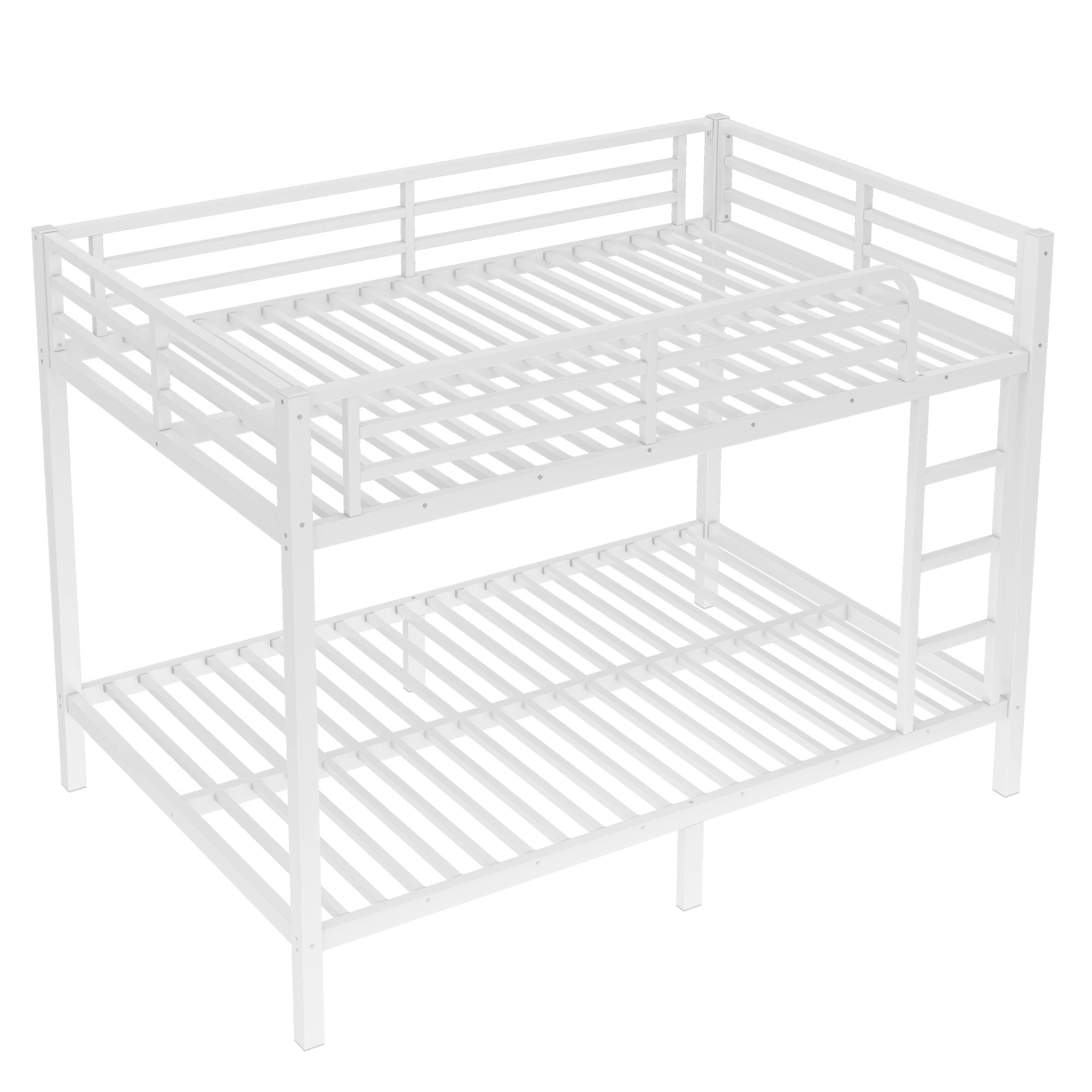 Metal Full XL over Full XL Bunk Bed for Teens and Adults,Space-Saving/Noise Reduced/No Box Spring Needed, White - Image 4