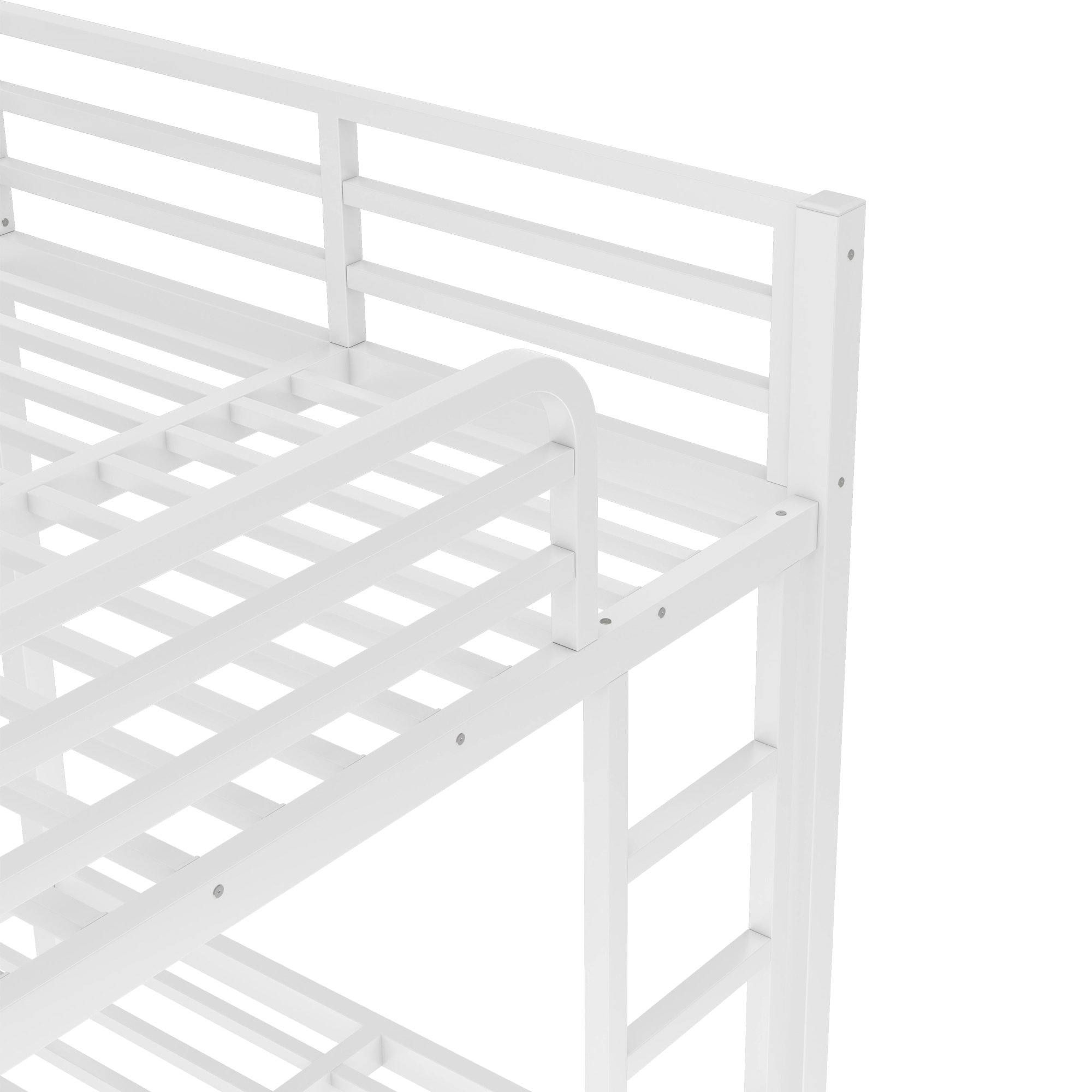 Metal Full XL over Full XL Bunk Bed for Teens and Adults,Space-Saving/Noise Reduced/No Box Spring Needed, White - Image 6
