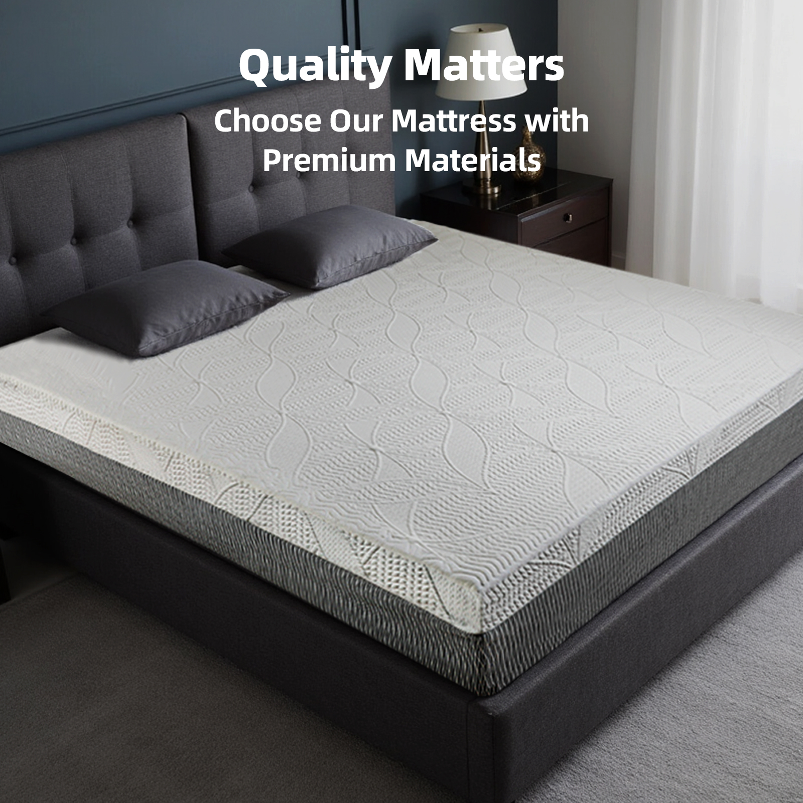 14-Inch Premium King Mattress – Made in Japan - Plush Thick Design & Breathable, Sterilizing Feature + High Rebound Support, Eco-Friendly Material with Chic Finish, Elevates Luxury Sleep Experience - Image 4