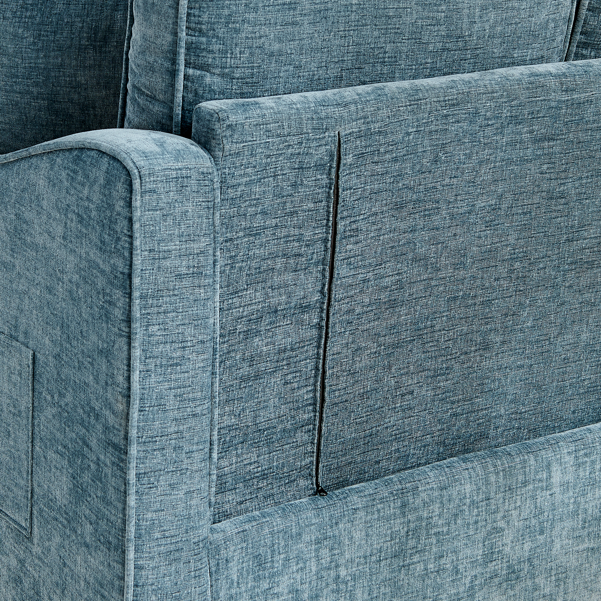 Two-seater sofa, double sofa chaise longue, with irregular armrests and backrests, footrest with storage space, comes with two small throw pillows, suitable for living room and bedroom -Blue - Image 6
