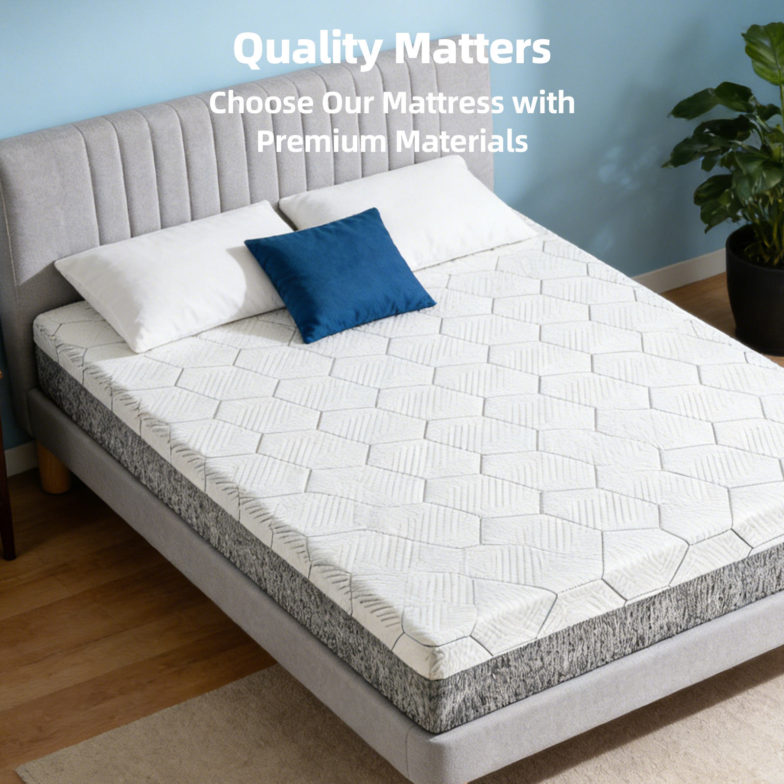 12 Inch Queen Size Mattress - Ultra-Breathable & Sterilizing, High Rebound for Long-Lasting Comfort, Eco-Conscious Material, Sleek Styling Perfect for Modern Bedrooms Made in Japan - Image 2
