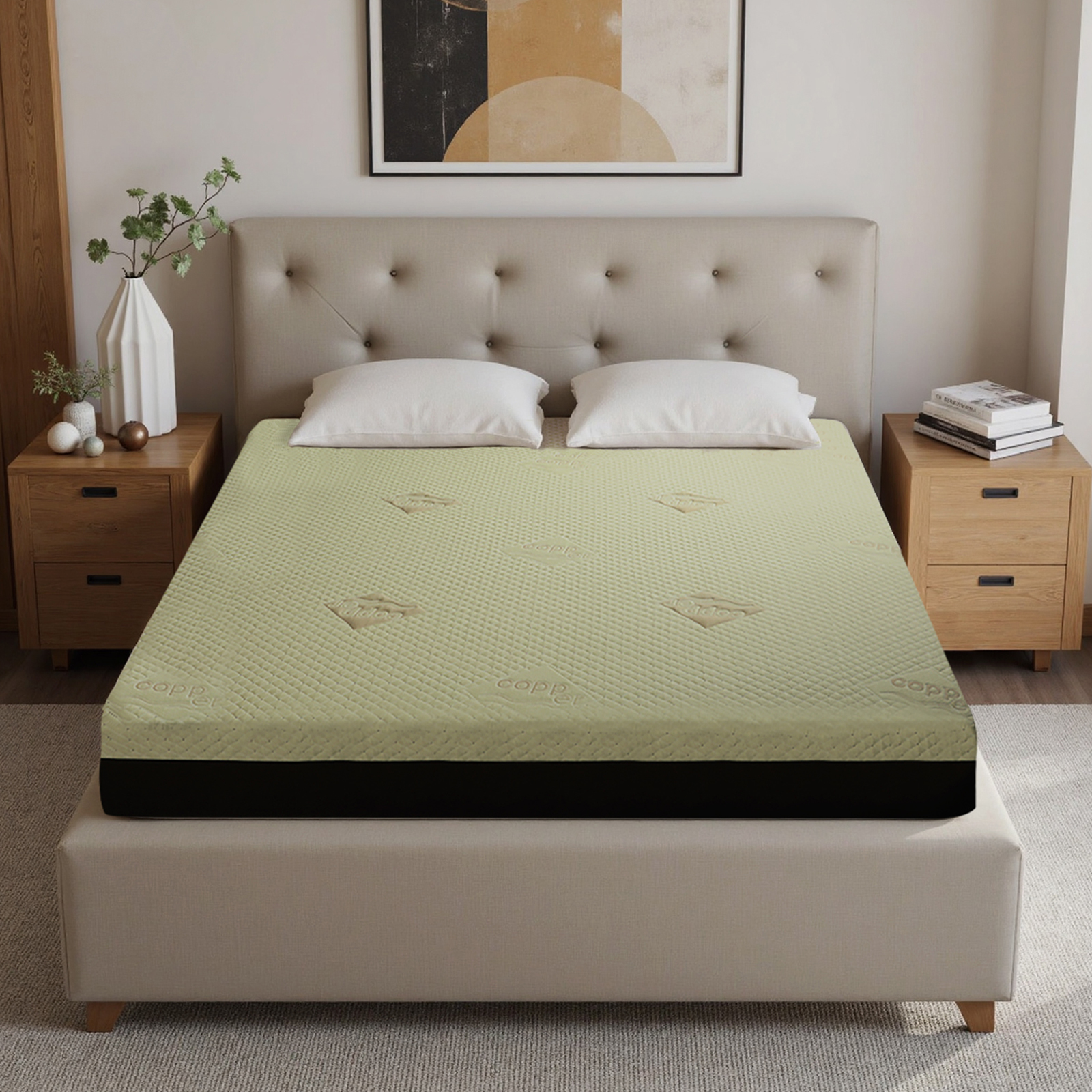 12-Inch Queen Mattress – Copper Infused Cooling Gel Foam Bed, 7-Zone Pressure Relief, Air Layer Comfort Cover, Medium Firm Support Made in Japan - Image 2