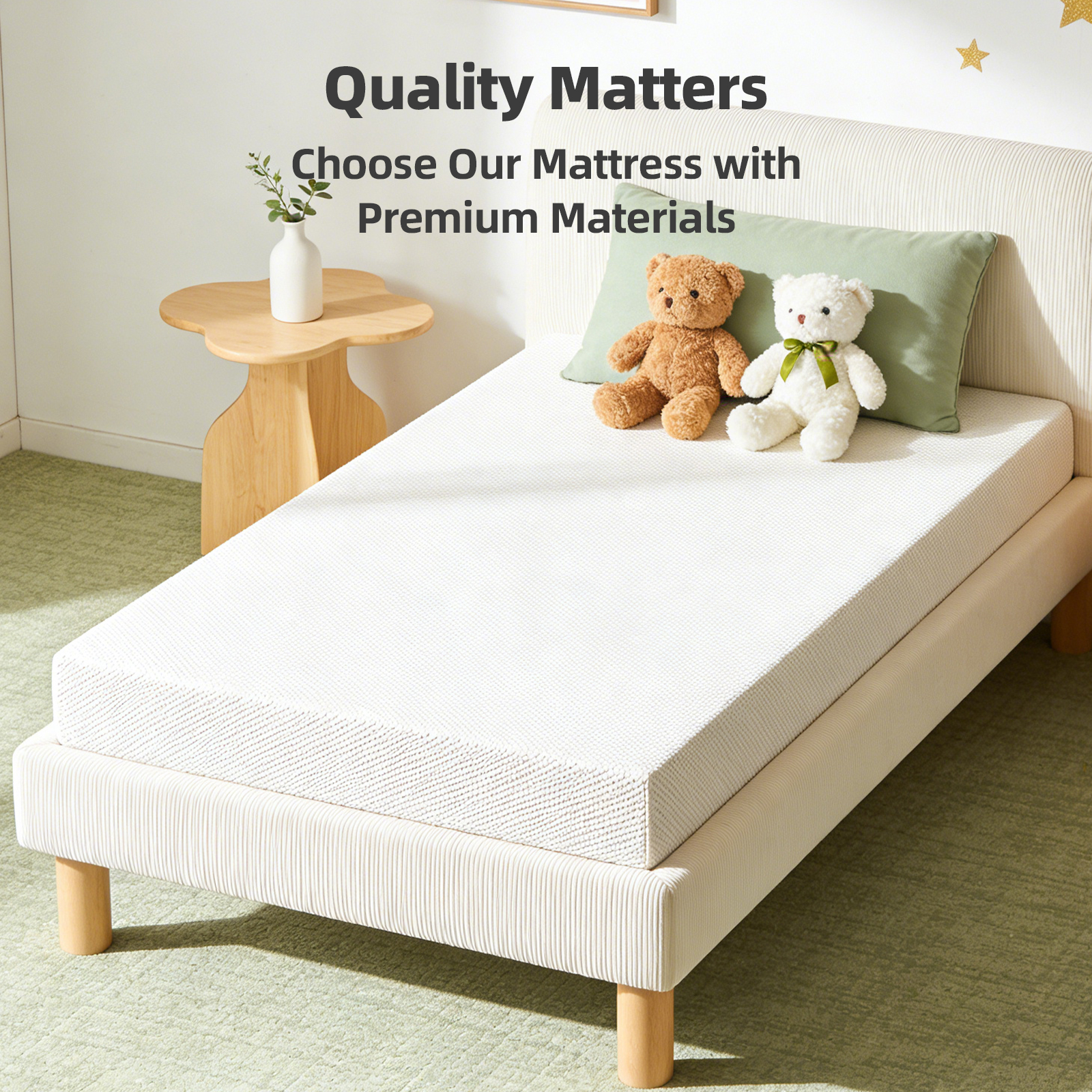 8-Inch Twin Mattress – Made in Japan 3-Layer Sponge with Gel-Perforated Top & 7-Zone Support, Adjustable Electric Bed Friendly, Premium White Cover, Breathable & High Rebound - Image 4