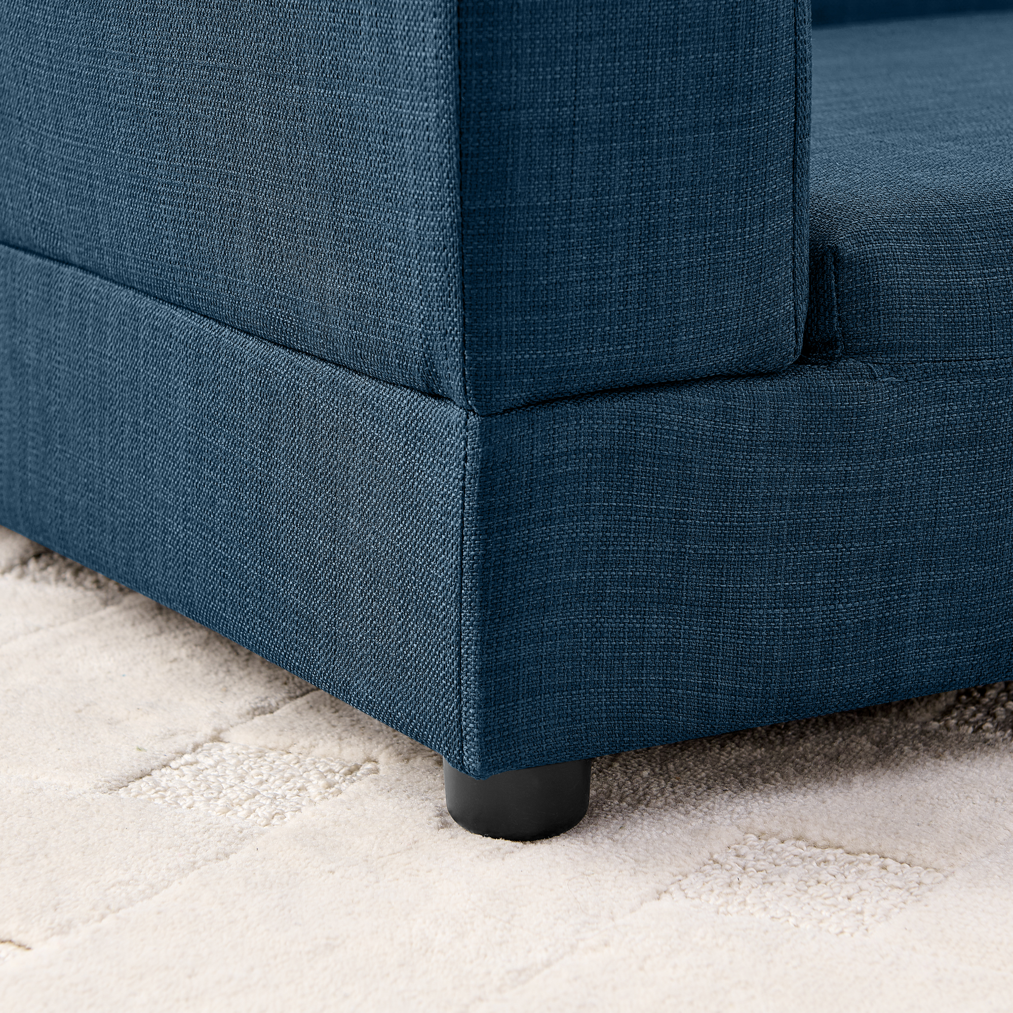 Comfortable Oversized Pet Sofa for Medium/Large Dogs - Modern Rectangular Design with Backrest, Armrests & Soft Cushion -Dark Blue(56.5"*26"*17") - Image 4