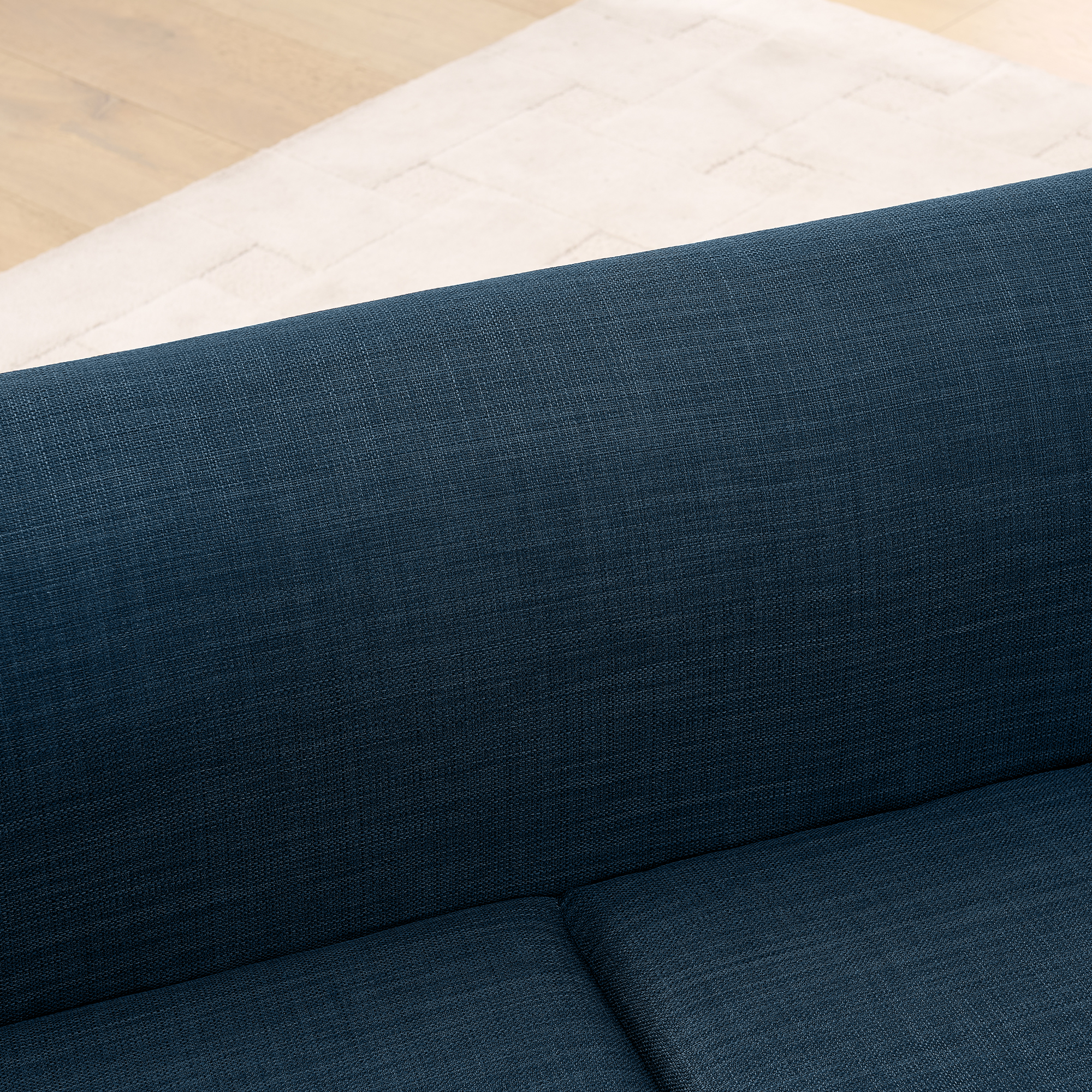 Comfortable Oversized Pet Sofa for Medium/Large Dogs - Modern Rectangular Design with Backrest, Armrests & Soft Cushion -Dark Blue(56.5"*26"*17") - Image 5