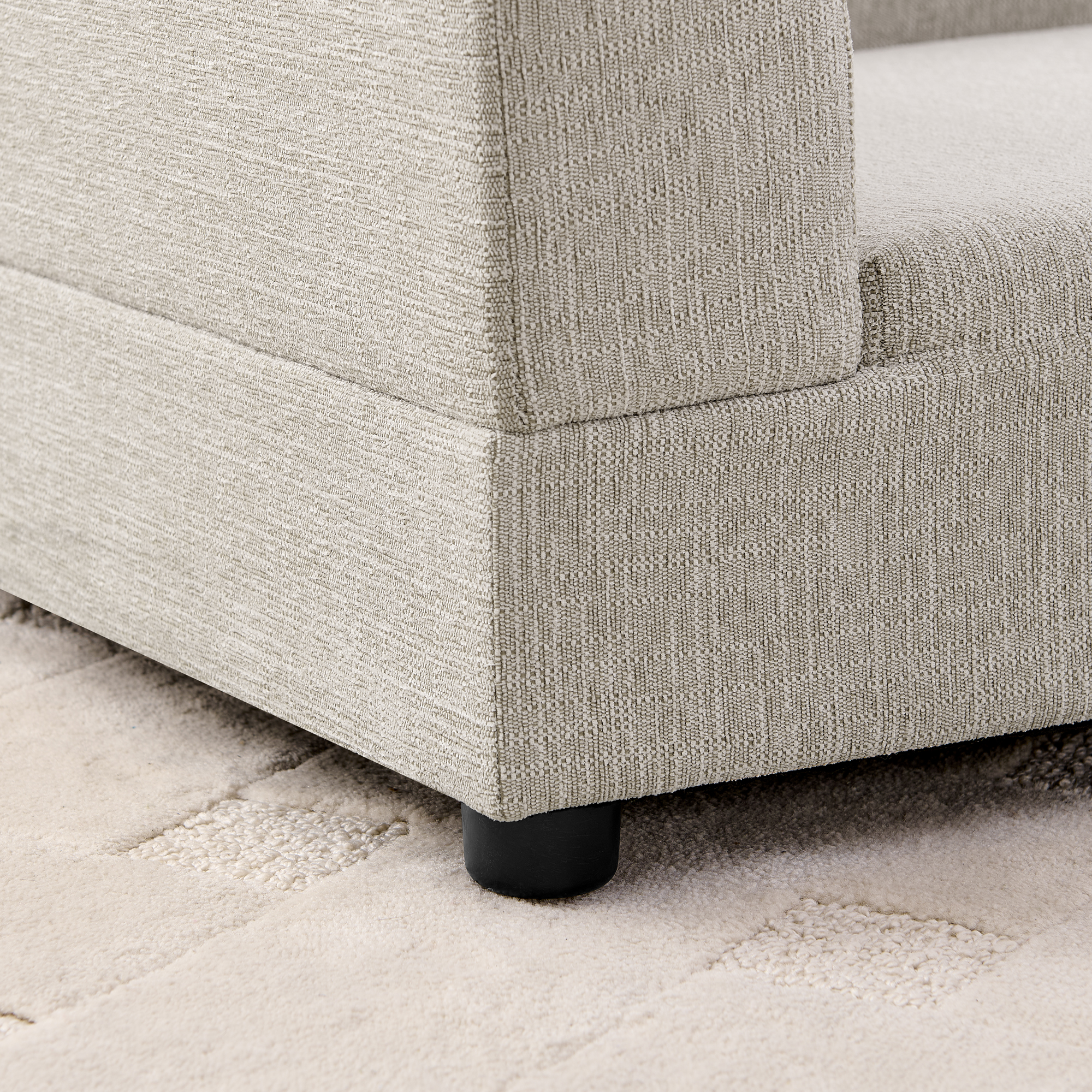 Comfortable Oversized Pet Sofa for Medium/Large Dogs - Modern Rectangular Design with Backrest, Armrests & Soft Cushion -Beige(56.5"*26"*17") - Image 4