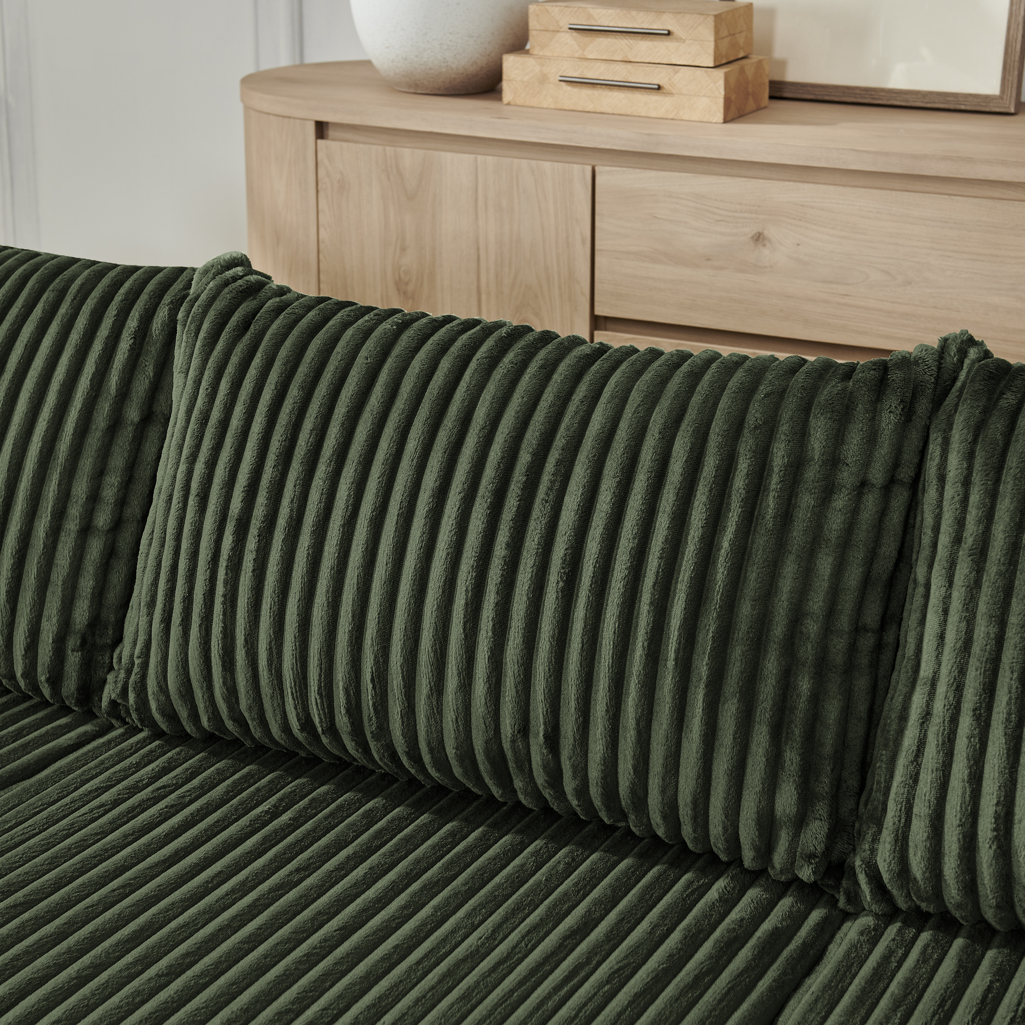 Compact modular sectional,Compressed Corduroy Sofa with Modern Minimalist Style, Ultra-Comfy Compression Modular Sofa with Space-Saving Efficient Design-Green - Image 4
