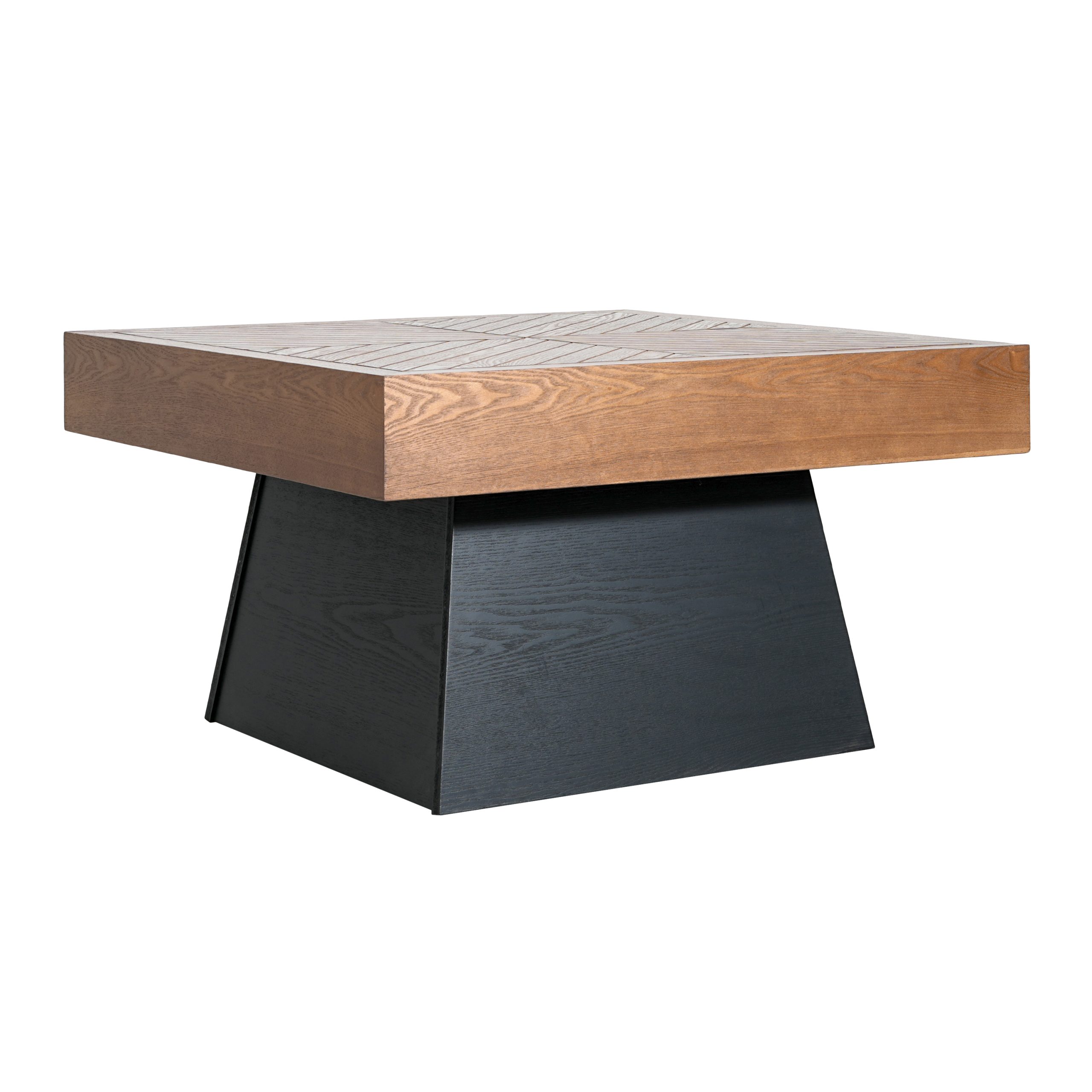 Modern Square Coffee Table for Living Room 31.5 Inch, Brown Wood Grain Top & Black Base, Mid-Century Farmhouse Style Center Accent Table - Image 4