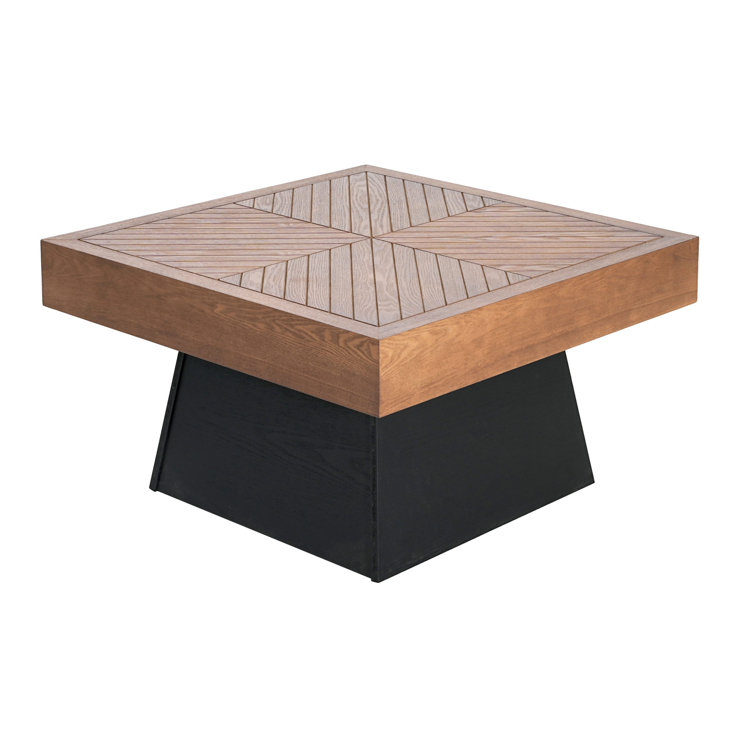 Modern Square Coffee Table for Living Room 31.5 Inch, Brown Wood Grain Top & Black Base, Mid-Century Farmhouse Style Center Accent Table - Image 5
