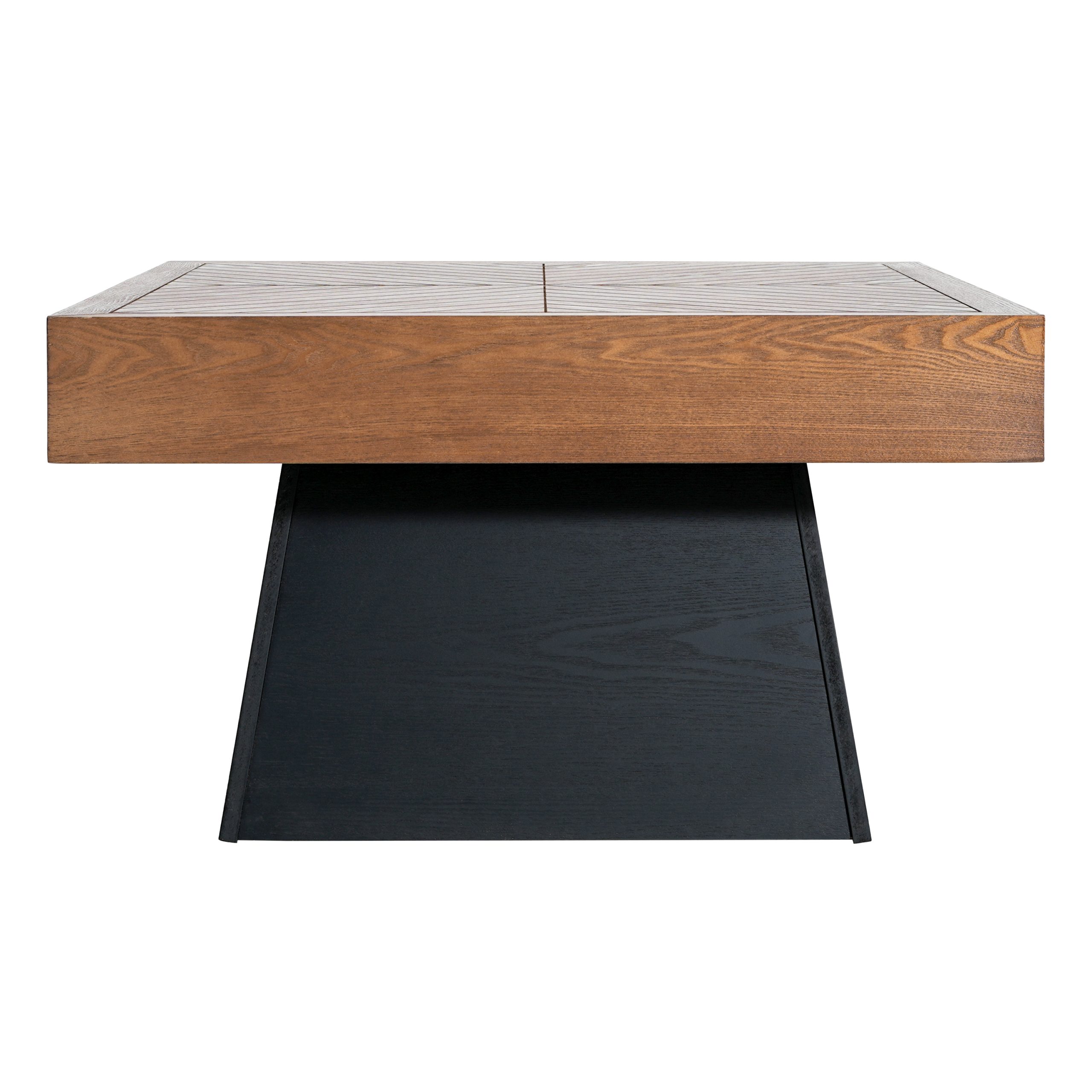 Modern Square Coffee Table for Living Room 31.5 Inch, Brown Wood Grain Top & Black Base, Mid-Century Farmhouse Style Center Accent Table - Image 6