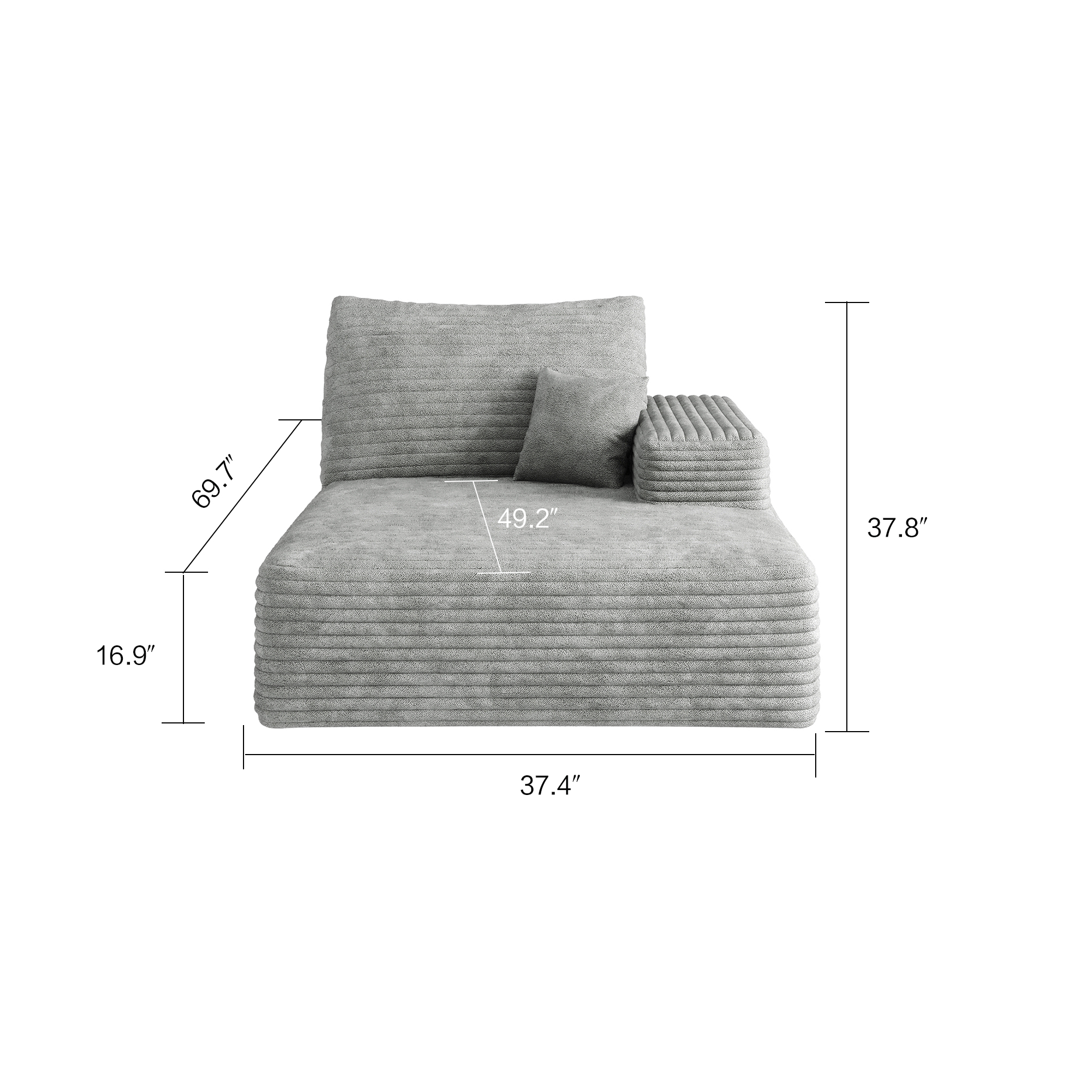 Y119-L-SLEEPER-GREY sofa left sleeper grey - Image 4