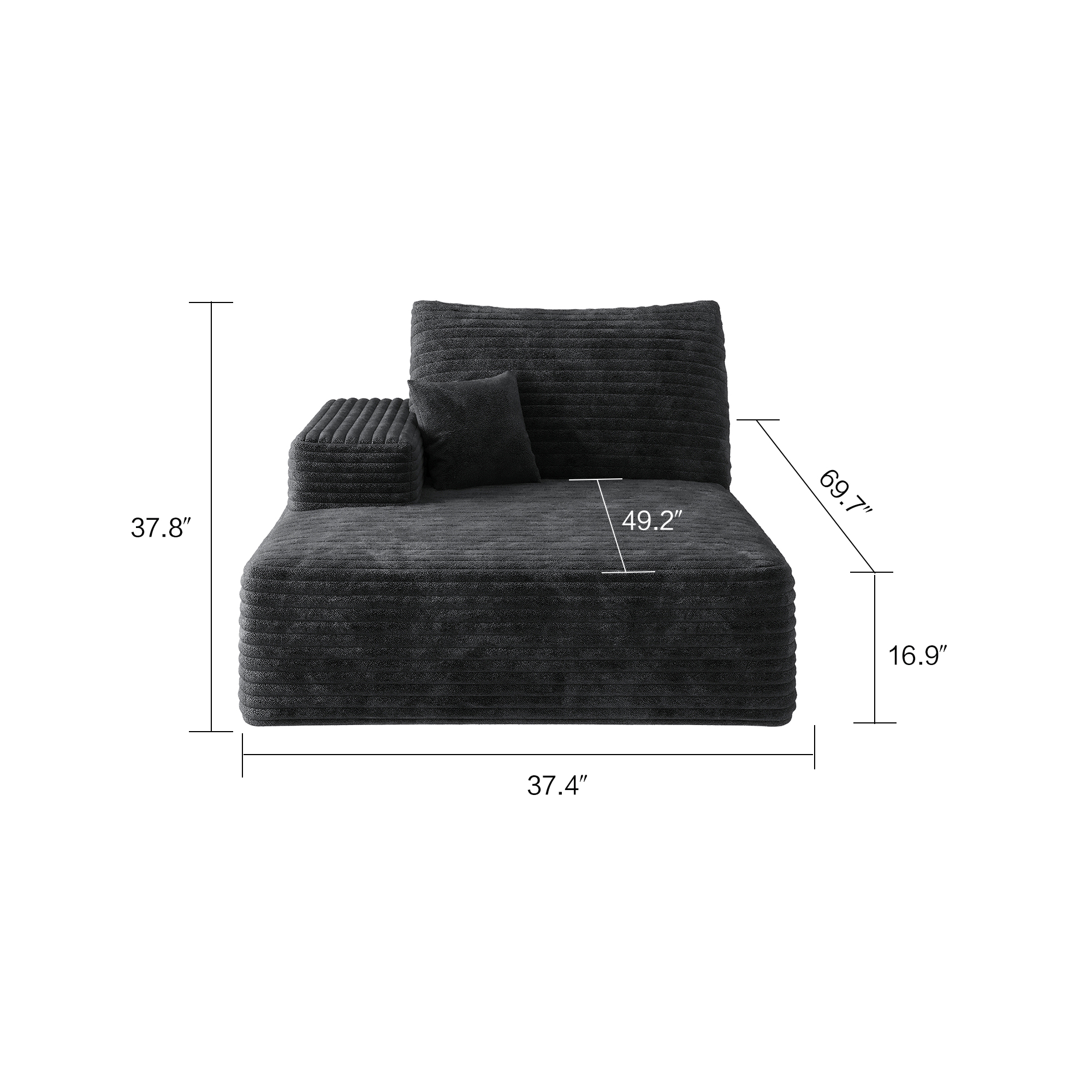 Y119-RIGHT-SLEEPER-BLACK-SOFA - Image 4