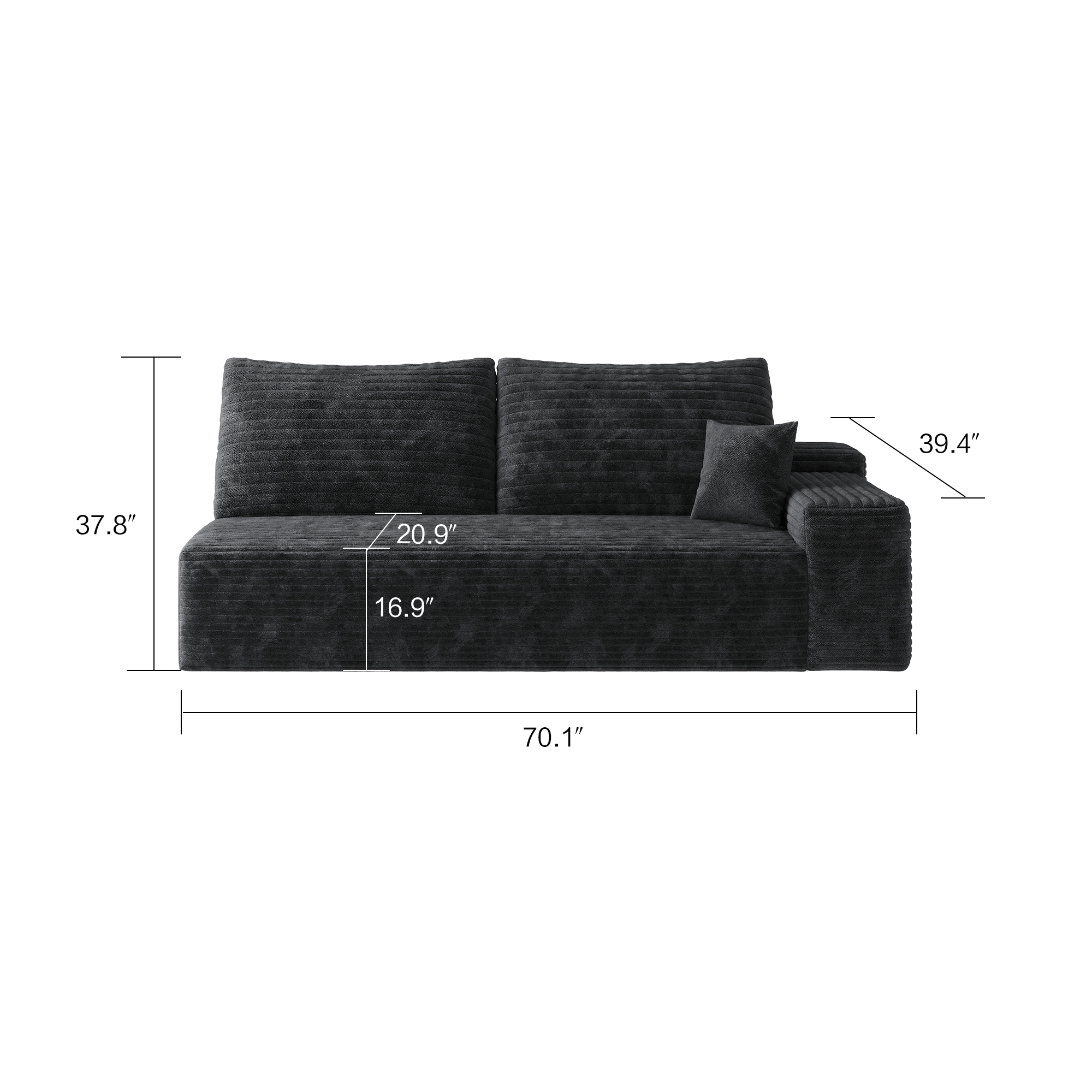 Y119-3SEAT-LEFT-BLACK-SOFA - Image 4