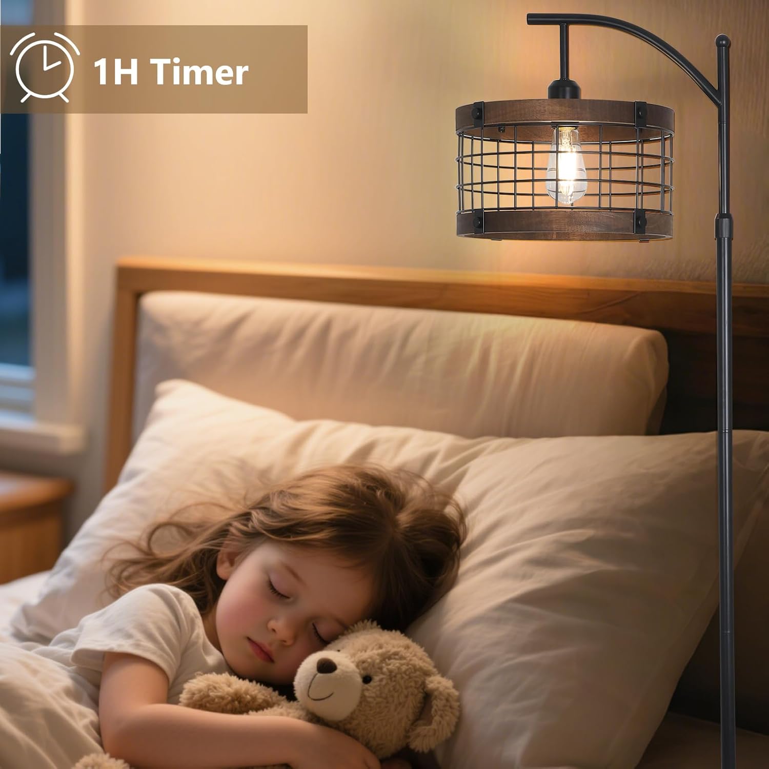 Arc Floor Lamp with Remote & Dimmable LED Bulb - Image 5