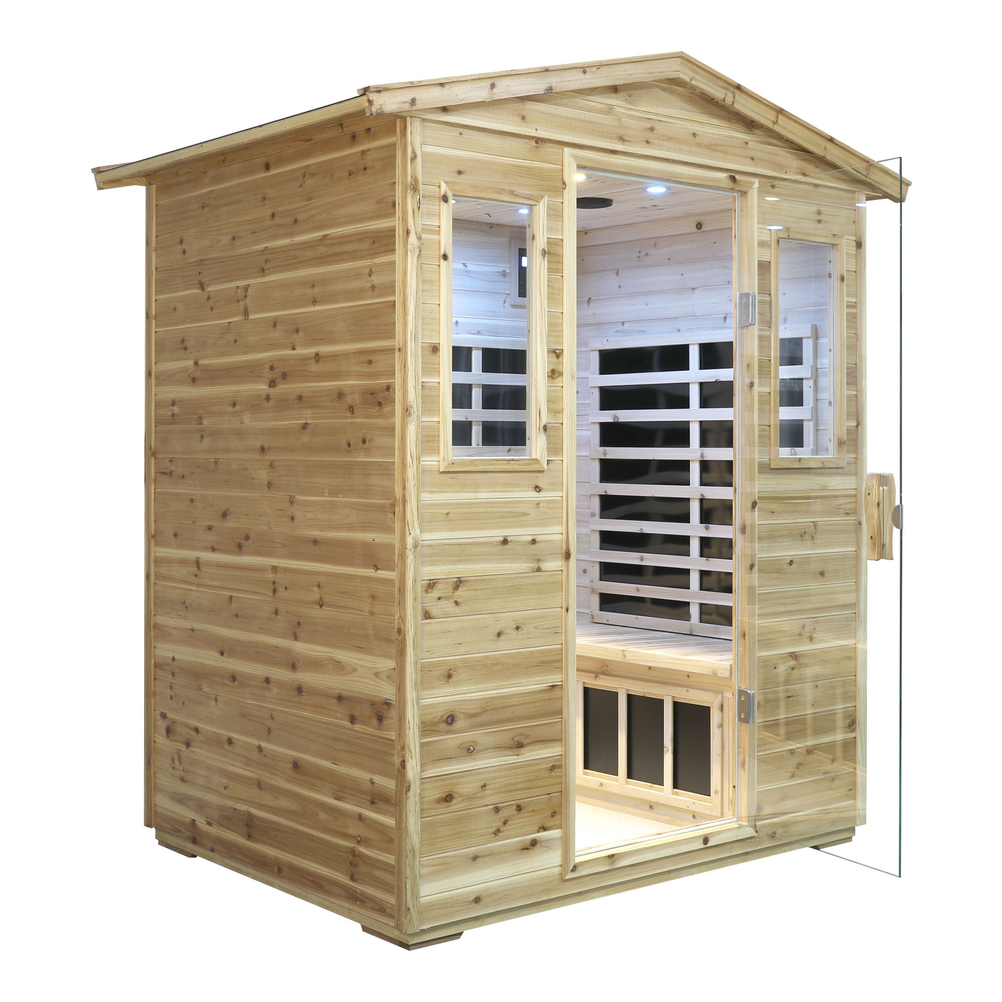 Four person Far-infrared Old fir outdoor sauna room - Image 2