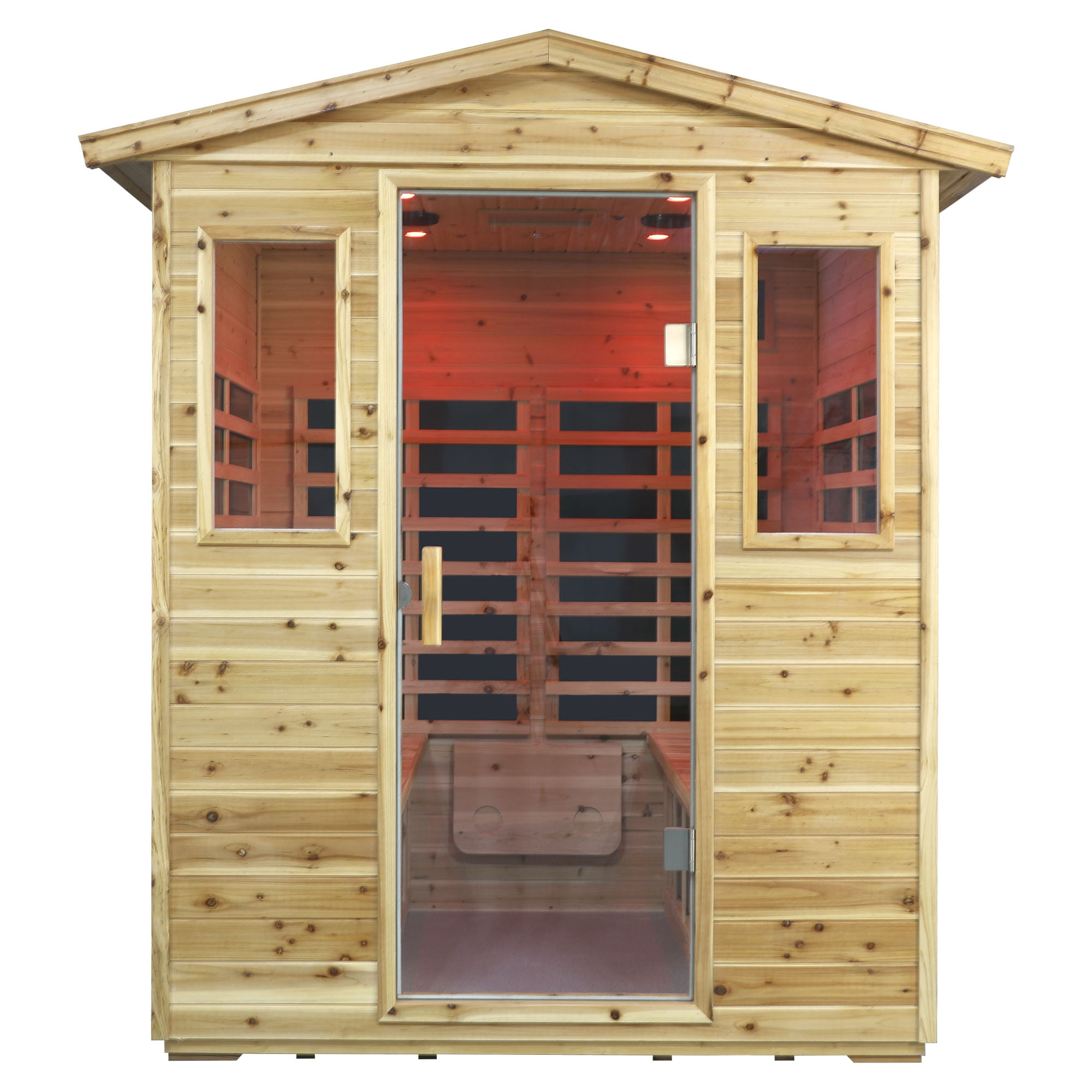Four person Far-infrared Old fir outdoor sauna room - Image 5