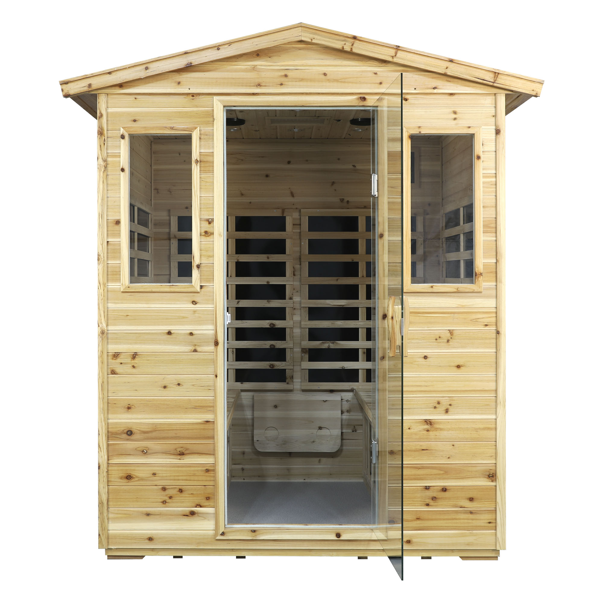 Four person Far-infrared Old fir outdoor sauna room - Image 6