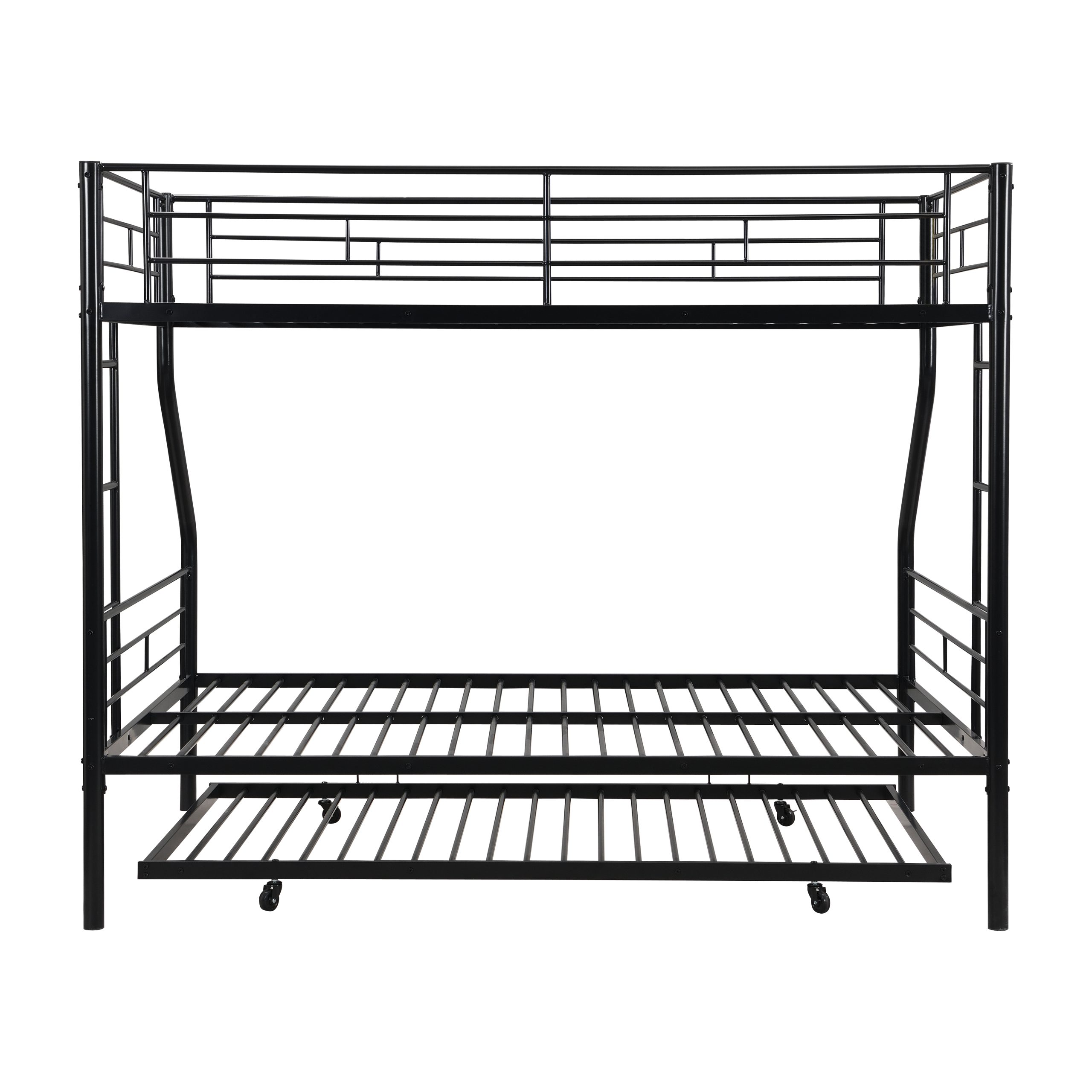 Twin Over Full with trundle Metal Bunk Bed , No Box Spring Needed, Easy Assemble - Image 4