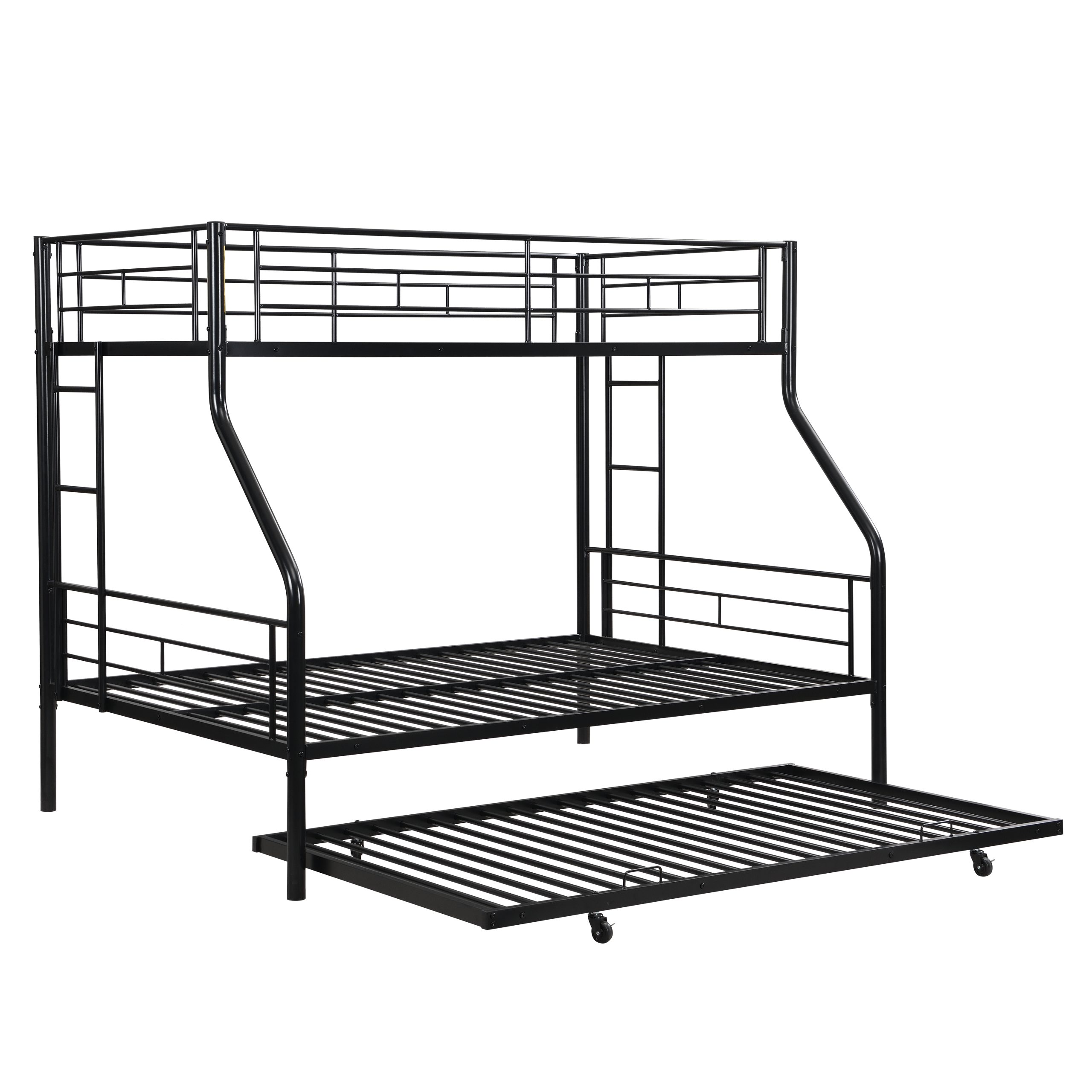 Twin Over Full with trundle Metal Bunk Bed , No Box Spring Needed, Easy Assemble - Image 5