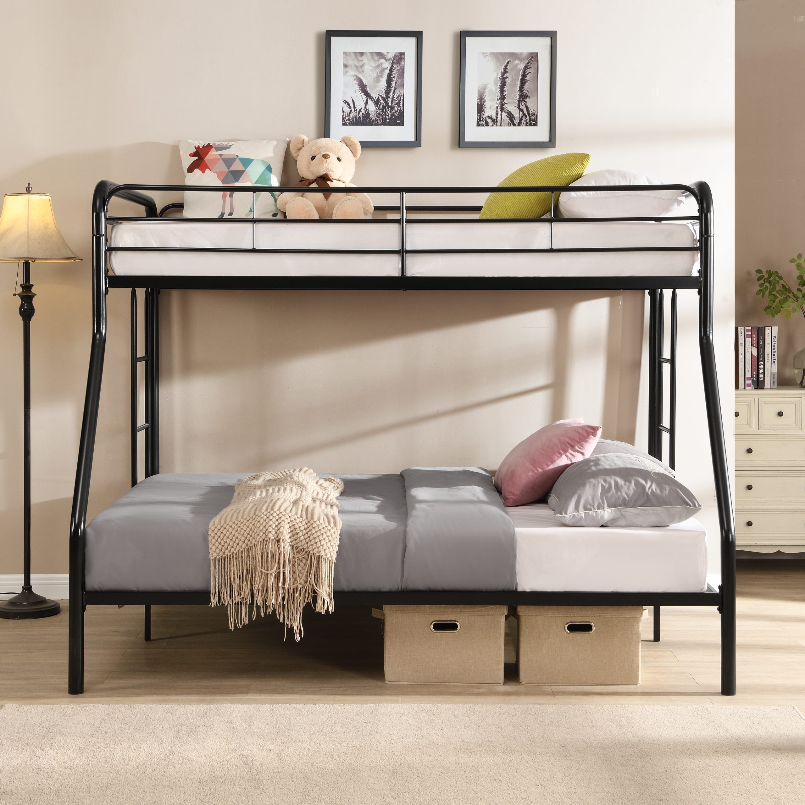 Twin Over FULL Metal Bunk Bed , No Box Spring Needed, Large Under Bed Storage, Easy Assemble - Image 3